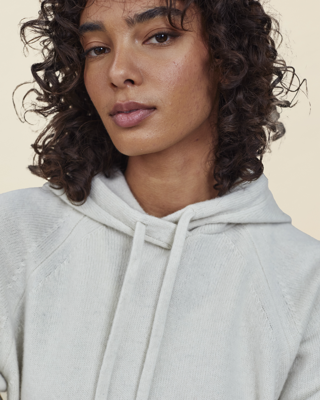 Women's Off-white wool and cashmere hoodie 