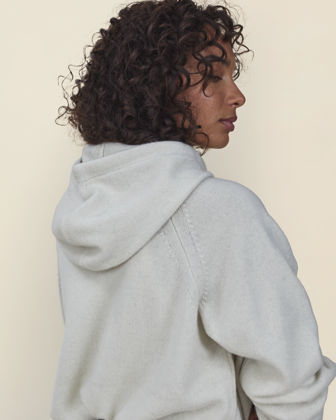 Women's Off-white wool and cashmere hoodie 