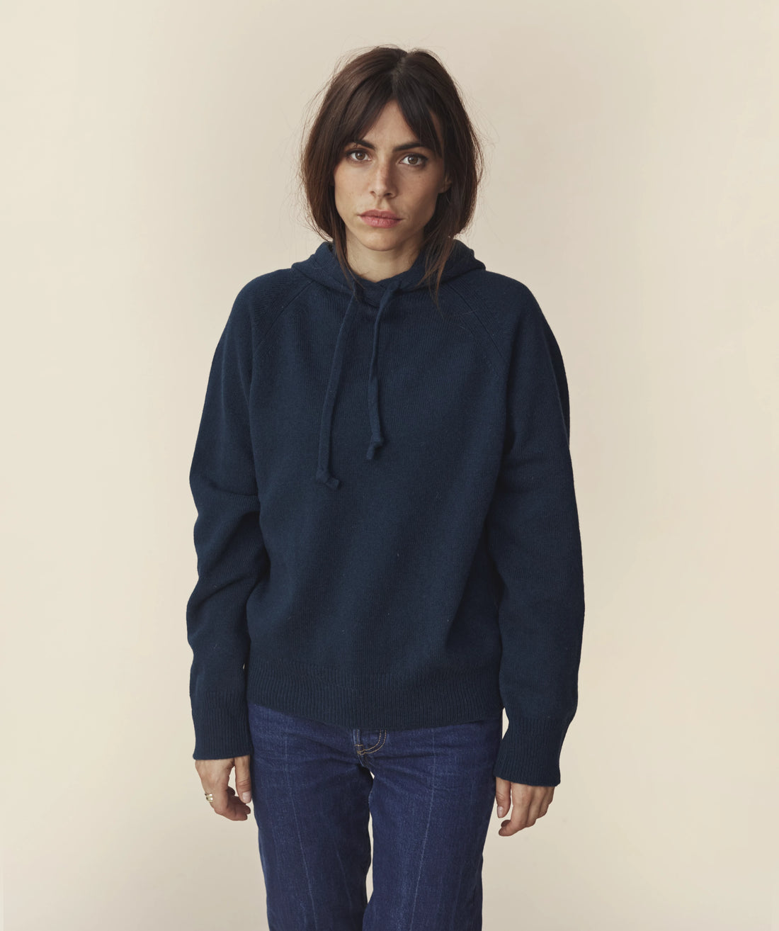 Blue online cashmere hoodie
