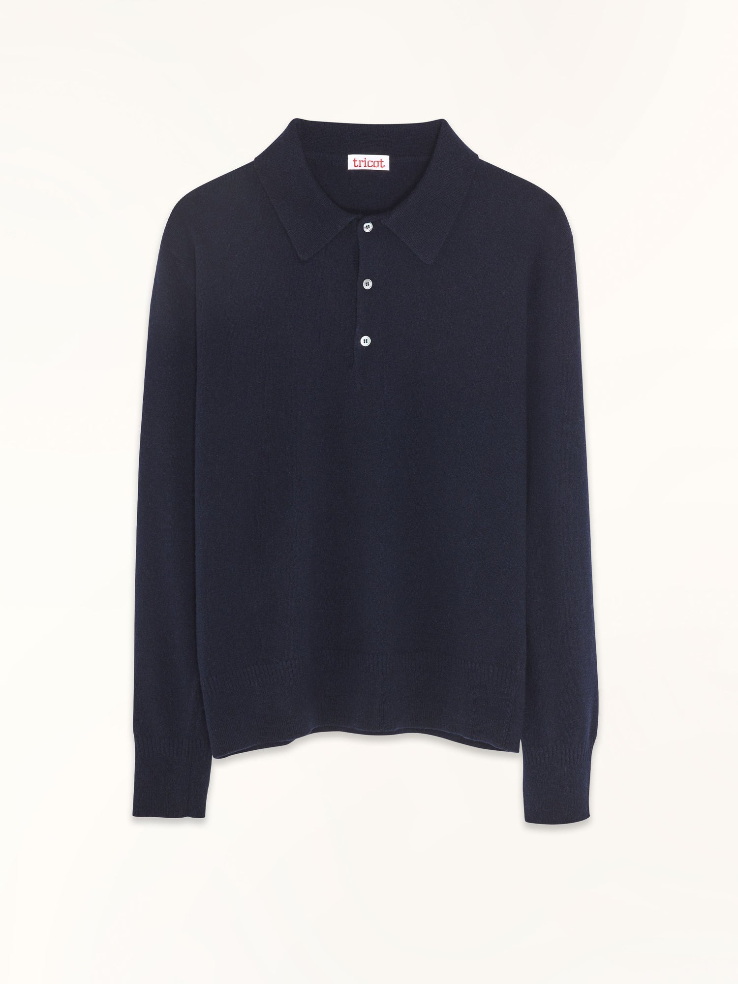 Women's light cashmere polo shirt Dark Navy