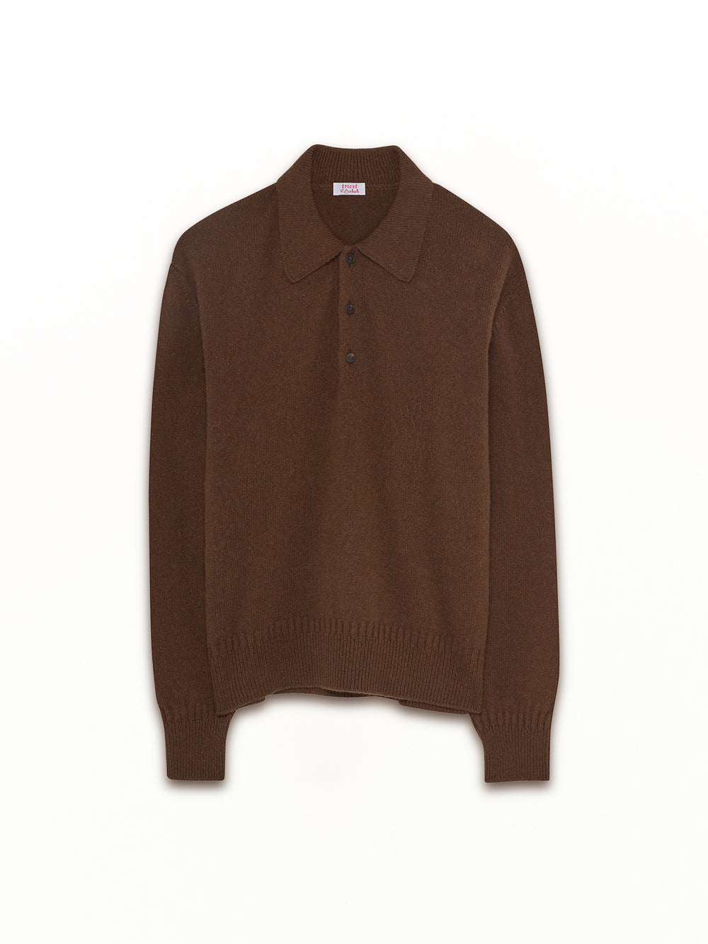 Brown Tricot x Sabah Men's Cashmere Polo Shirt