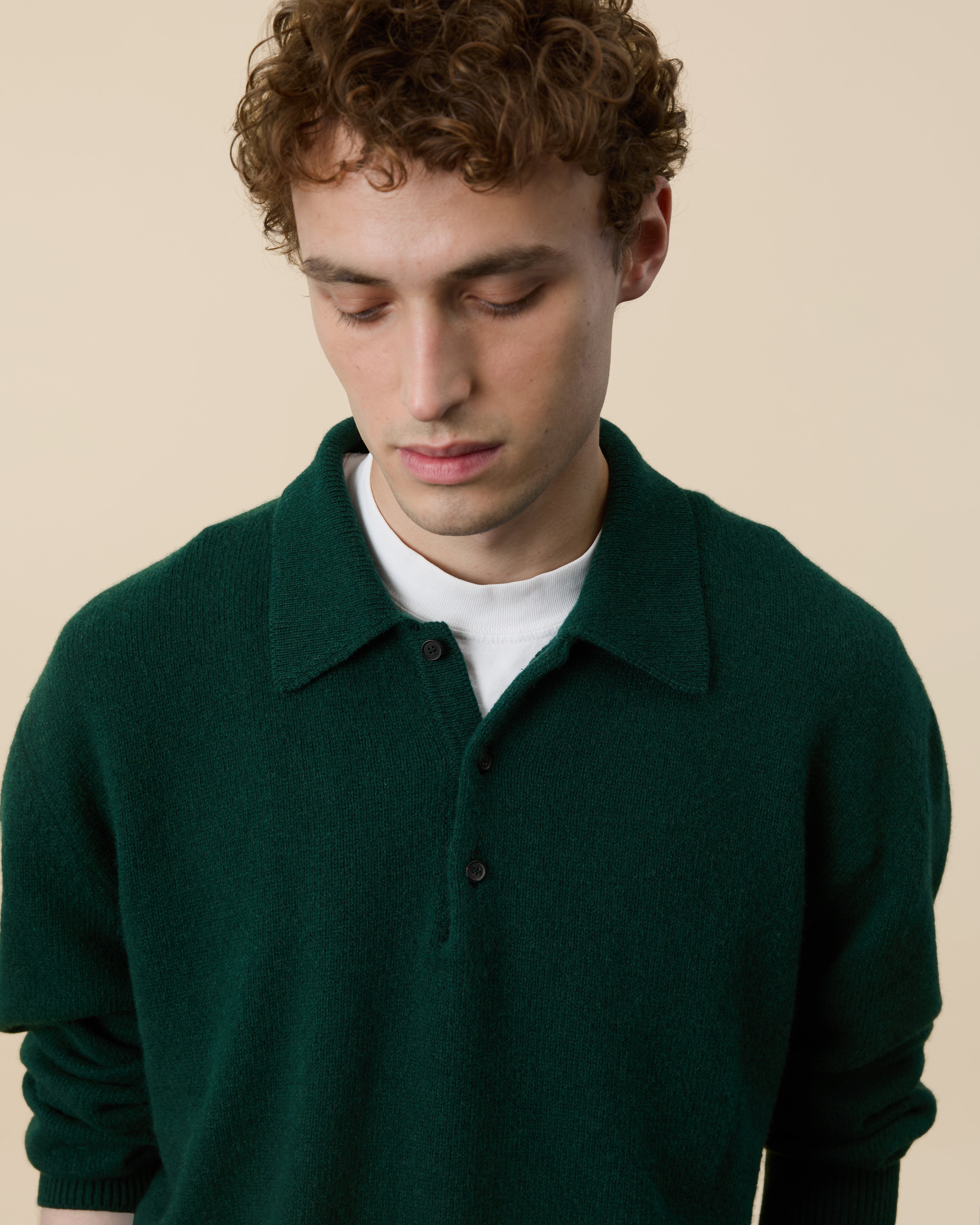 Polo en cachemire Vert Tricot x Sabah Homme