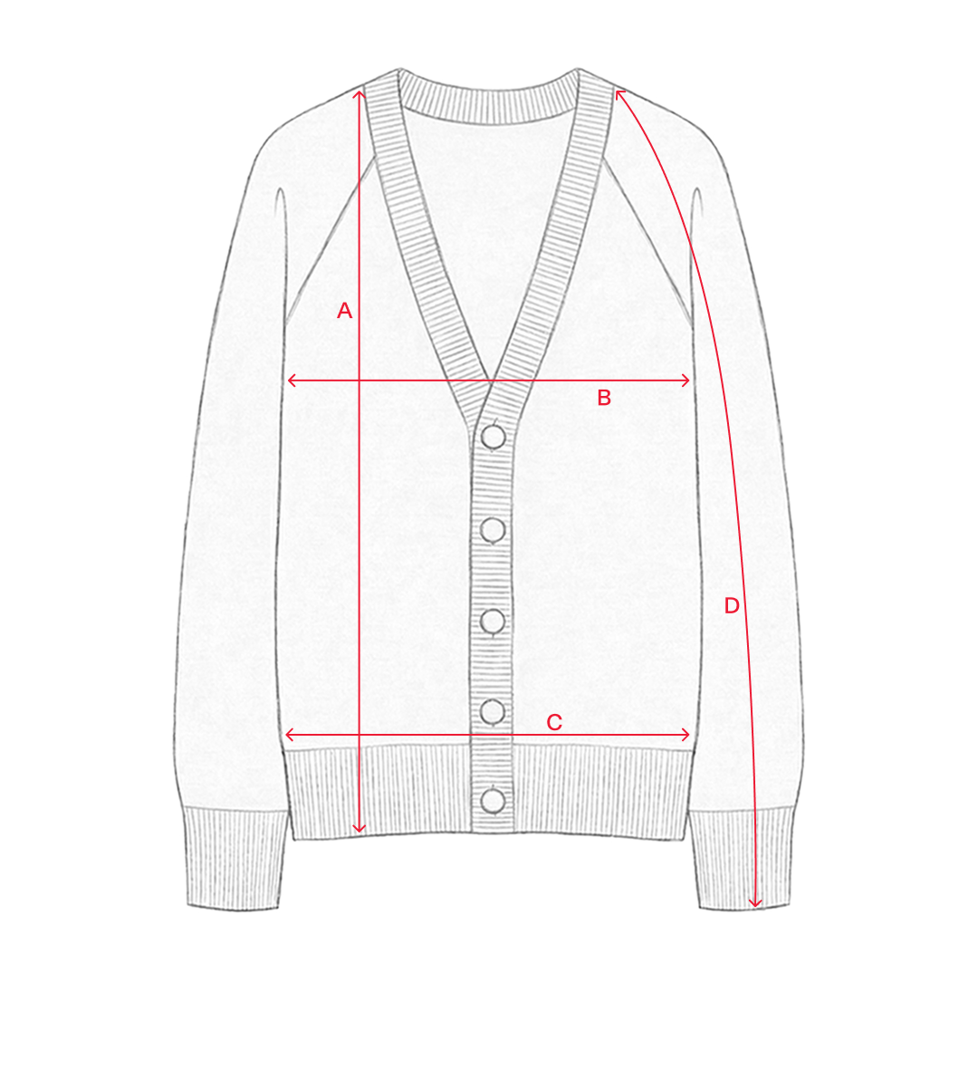 SIZE_CHART_CARDIGAN - Tricot