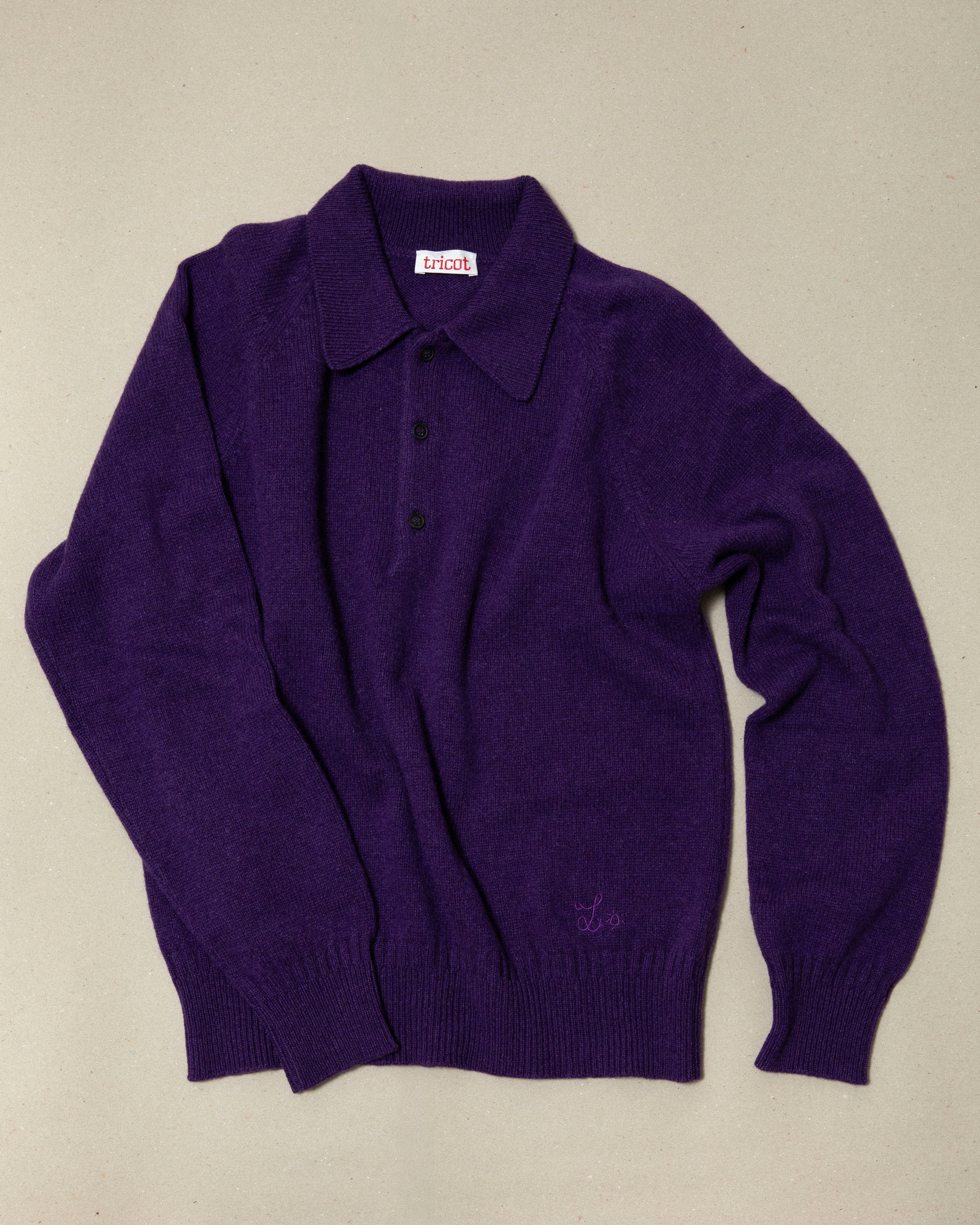 Men's Leo Purple Cashmere Polo Shirt
