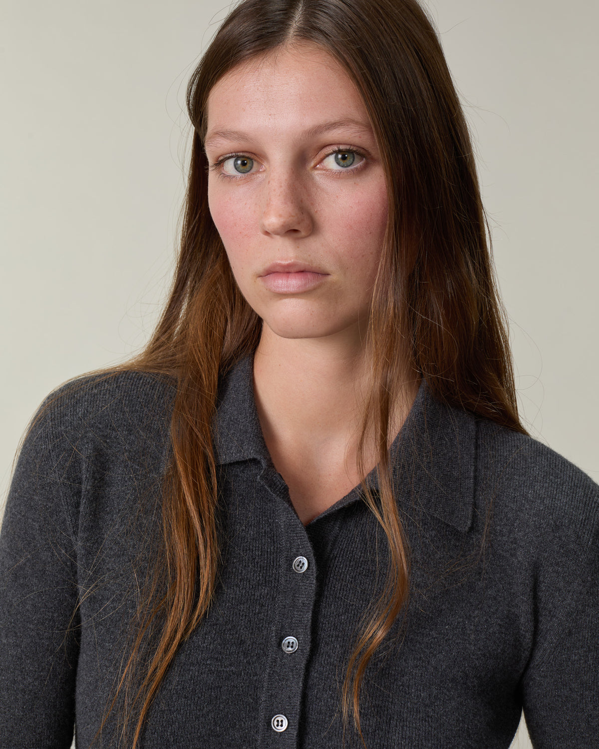 Women's Grey Tricot Polo x Lié Studio