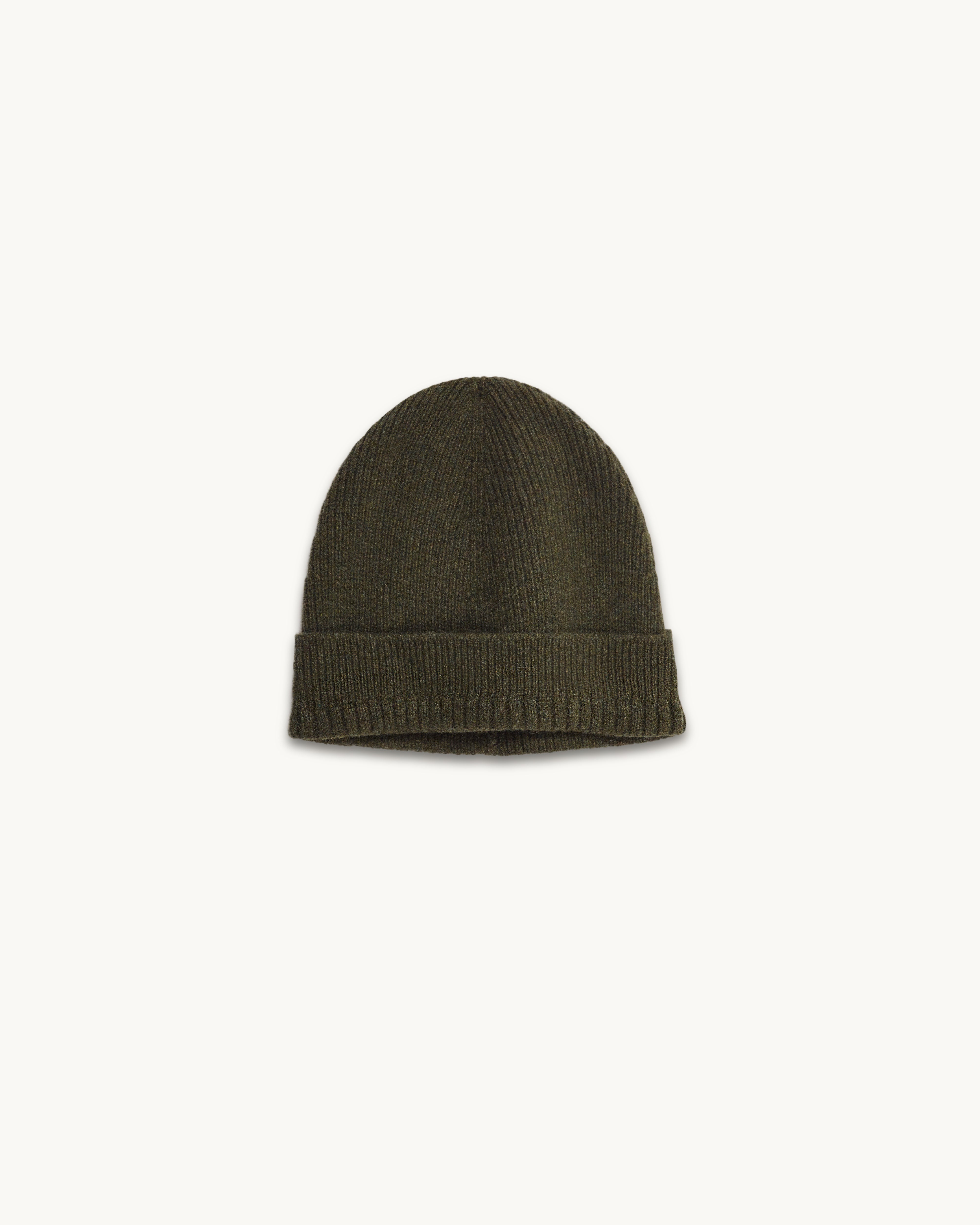 Bonnet en cachemire Kaki Femme