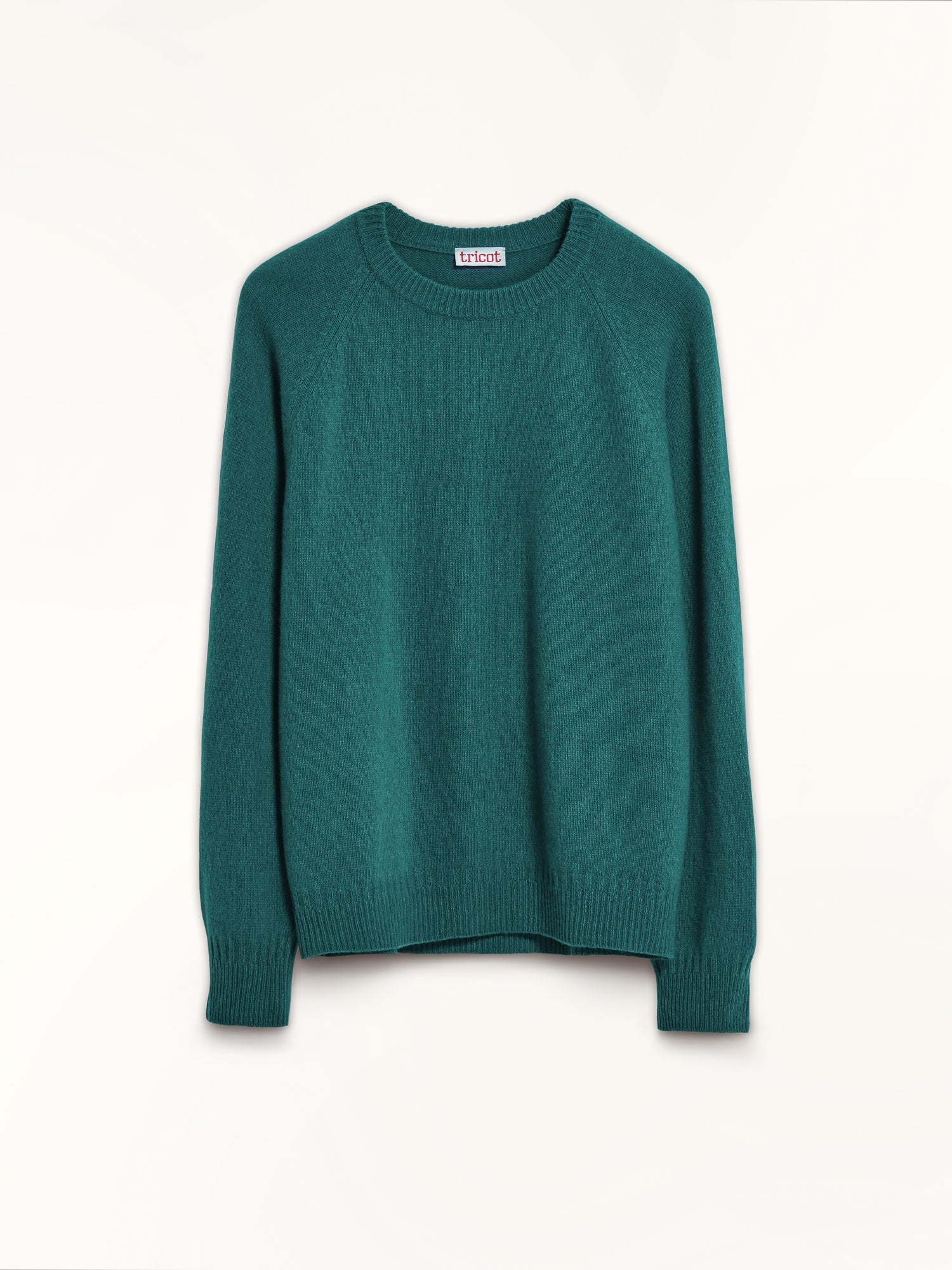 Pull col rond en cachemire Vert bouteille Homme