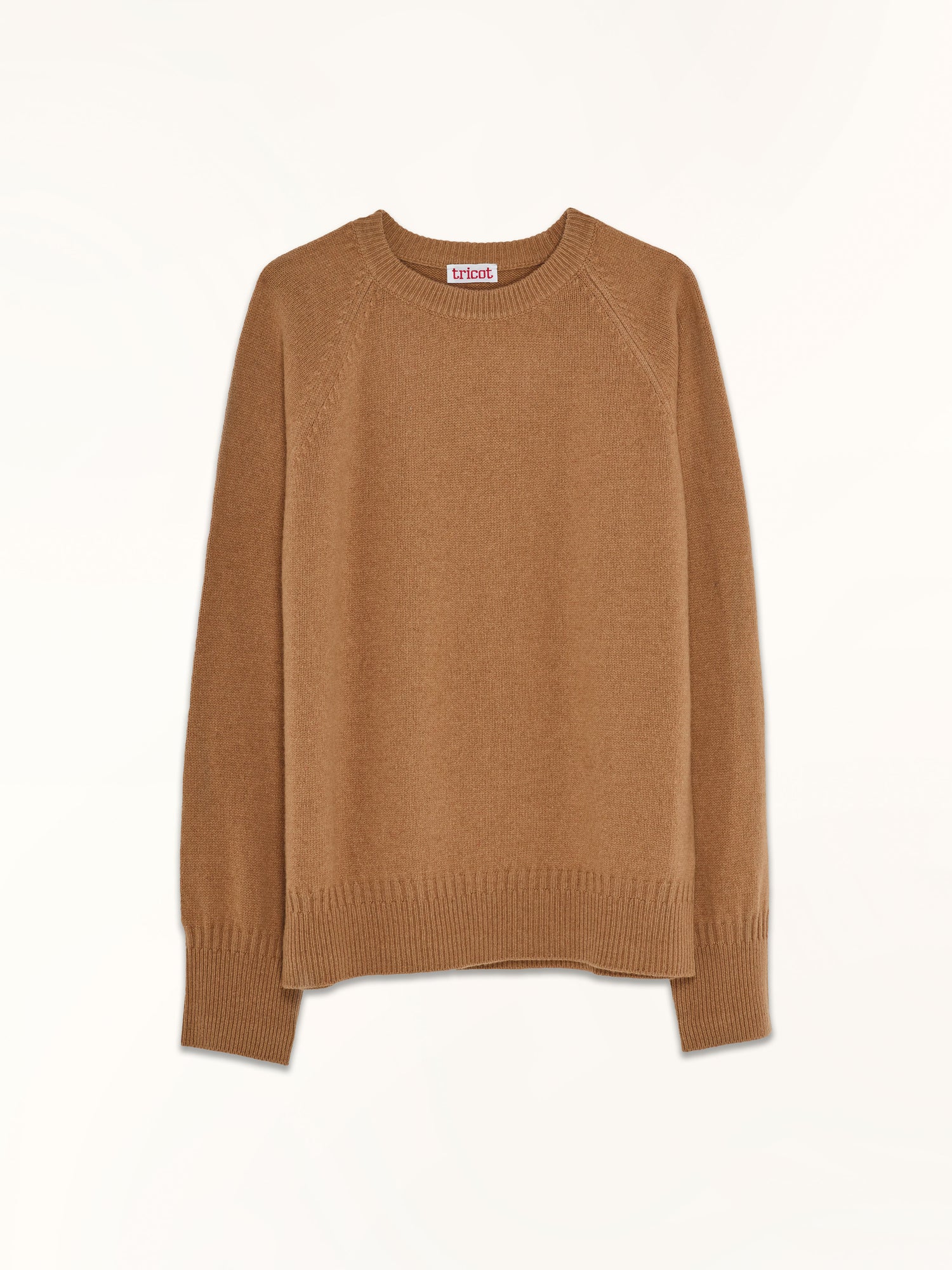 Pull col rond en cachemire Camel Femme