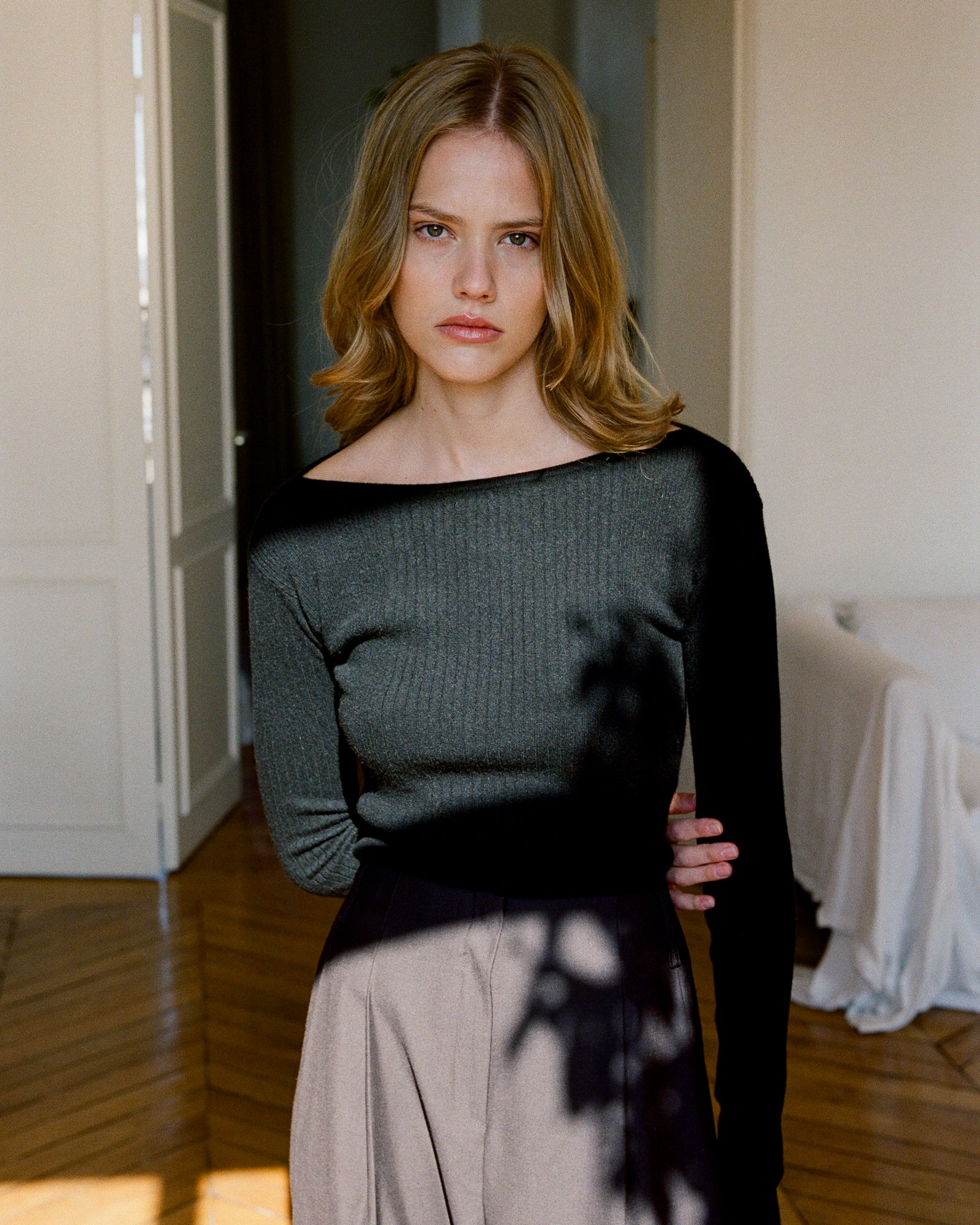 Black Boat Neck for Women