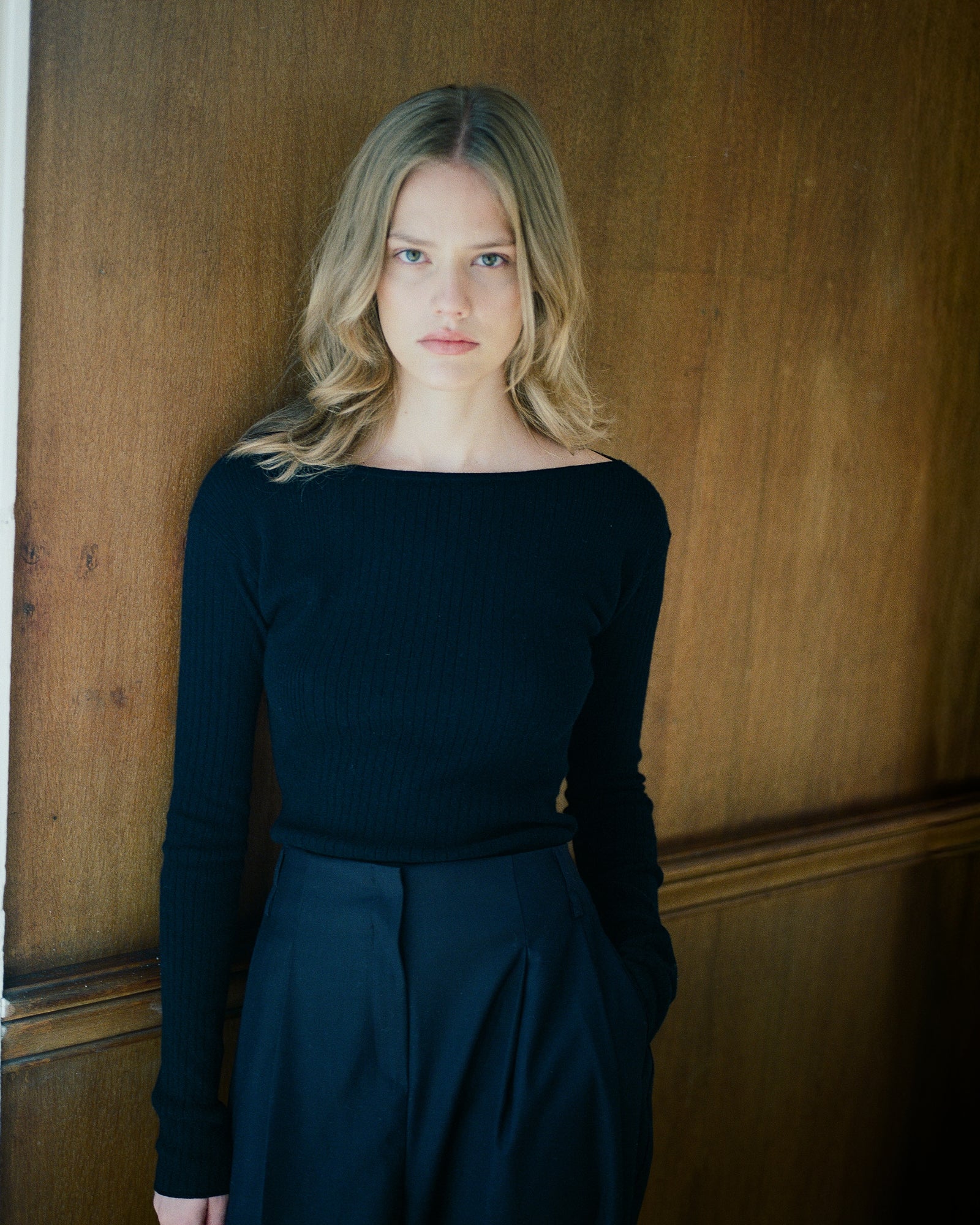 Black Boat Neck for Women