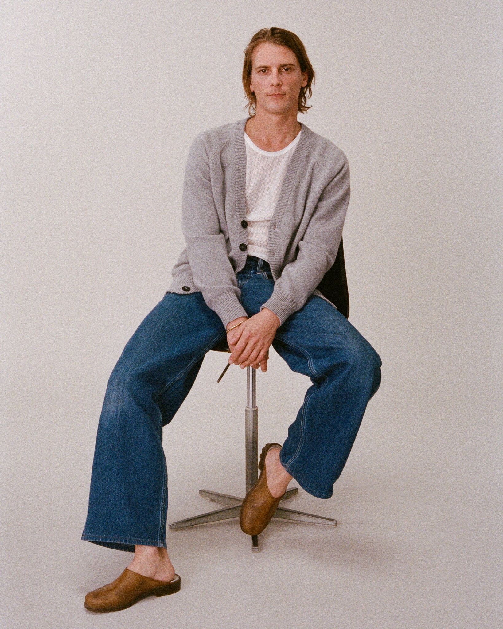 Men's Grey Cashmere Cardigan