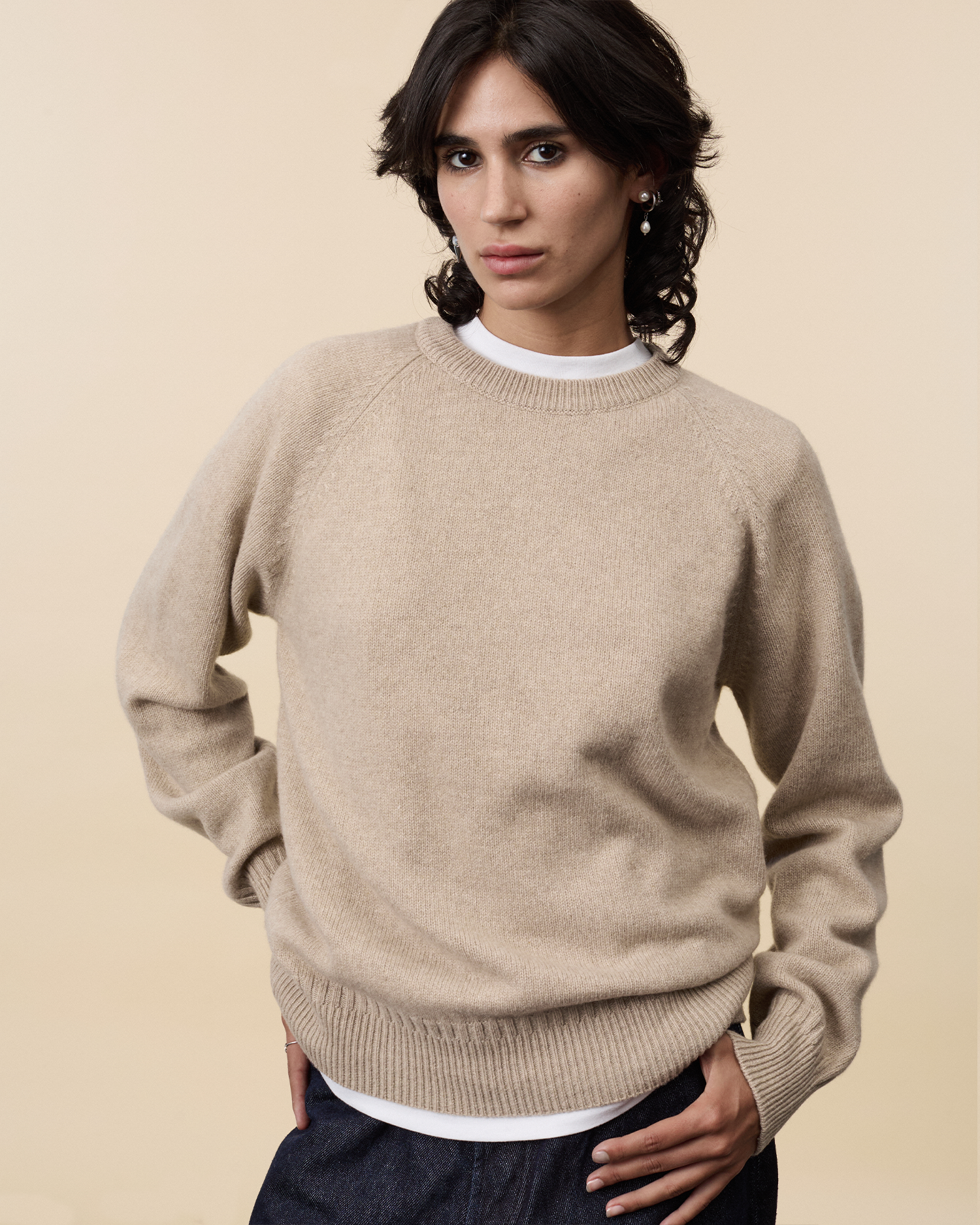 Women's Sand crewneck cashmere