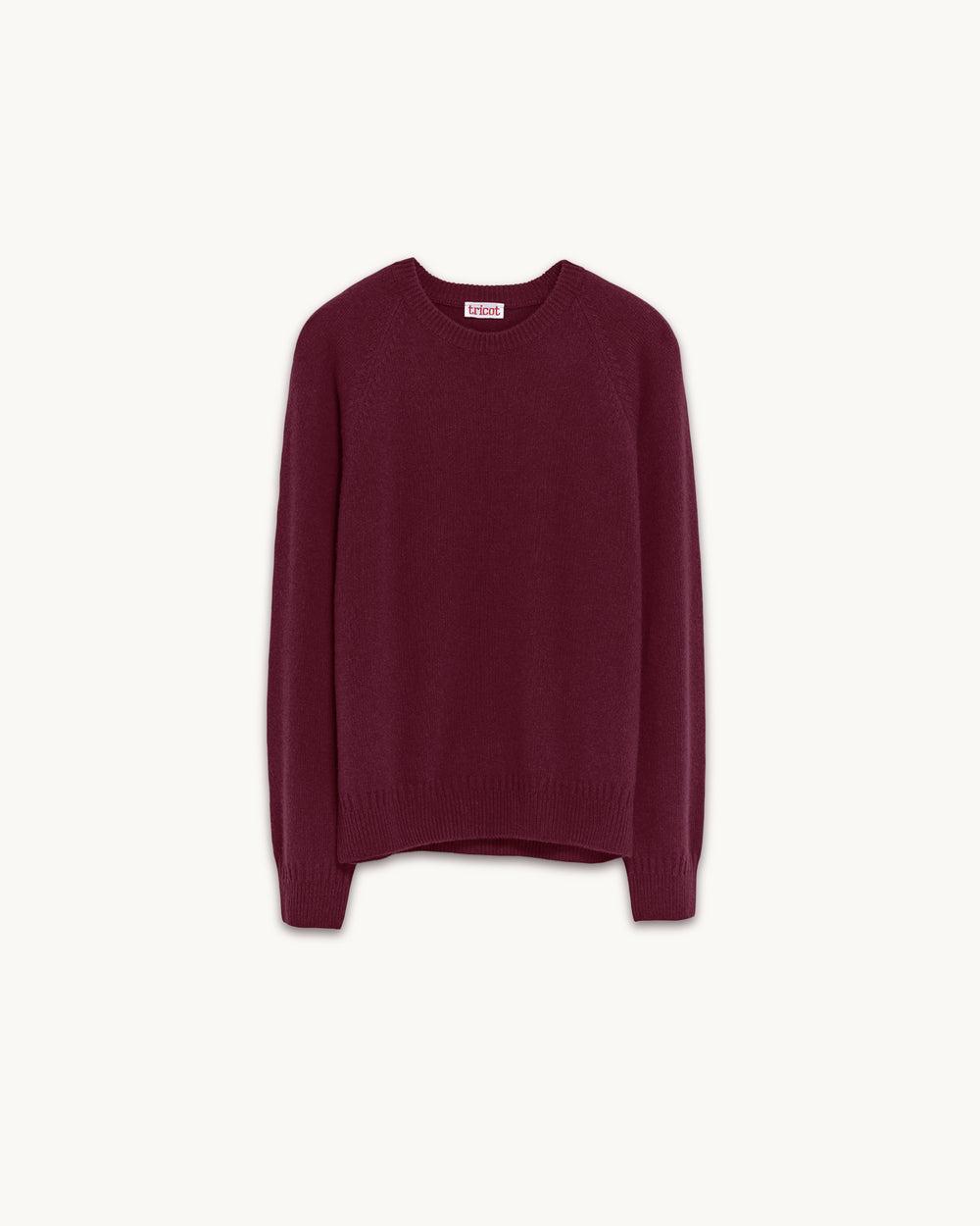 Pull col rond en cachemire Bordeaux Femme