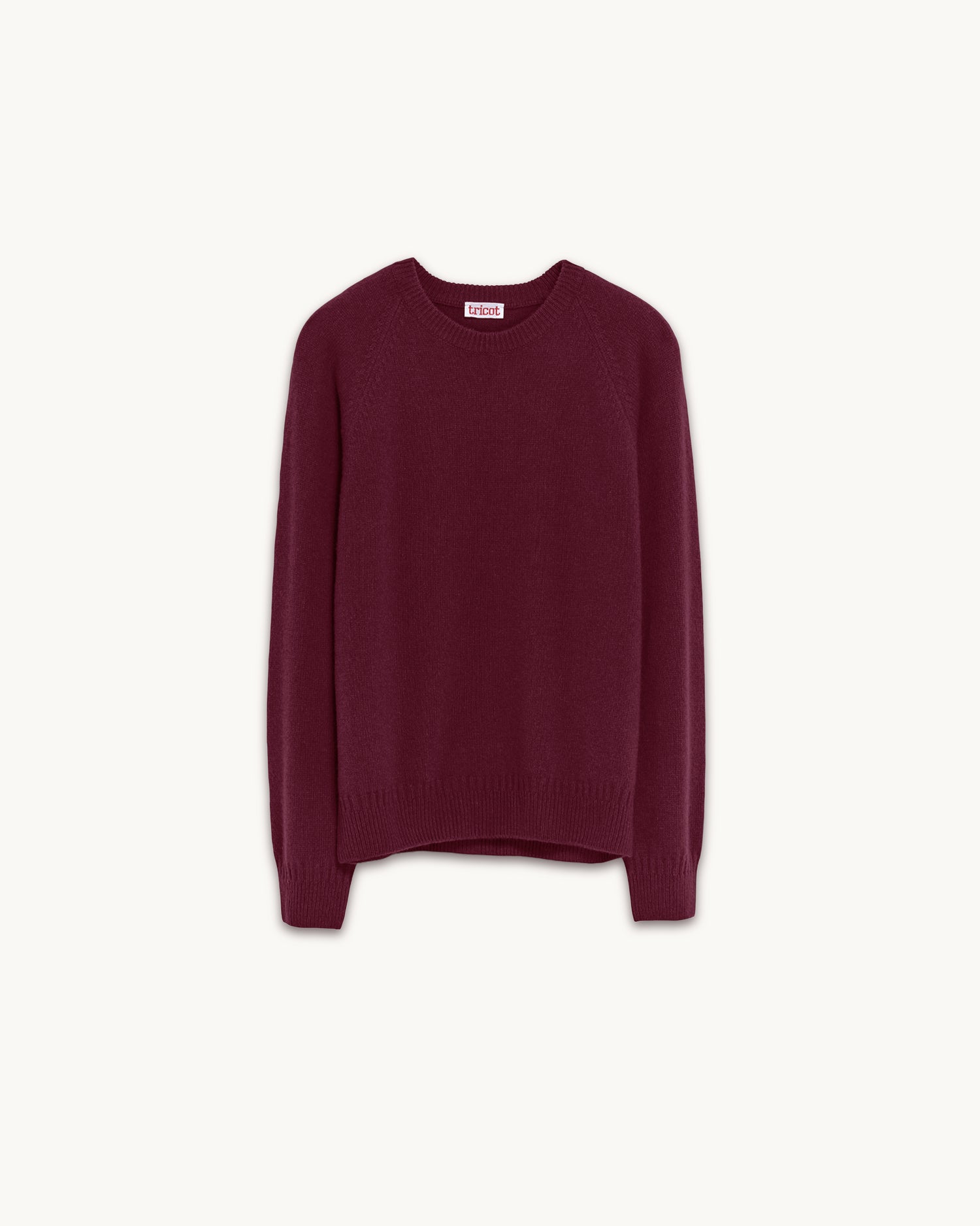 Men's cashmere crewneck sweater in burgundy