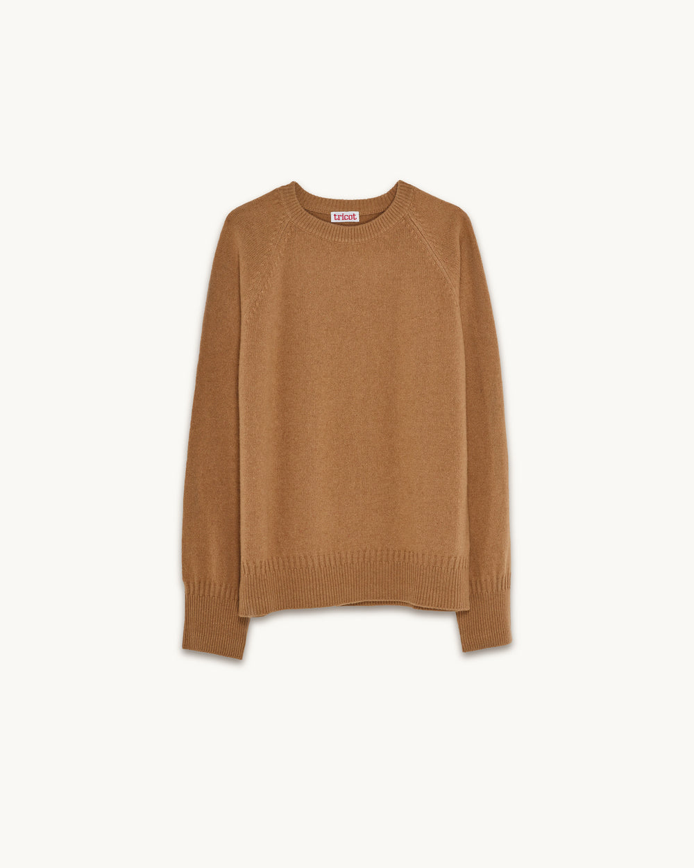 Pull col rond en cachemire Camel Femme
