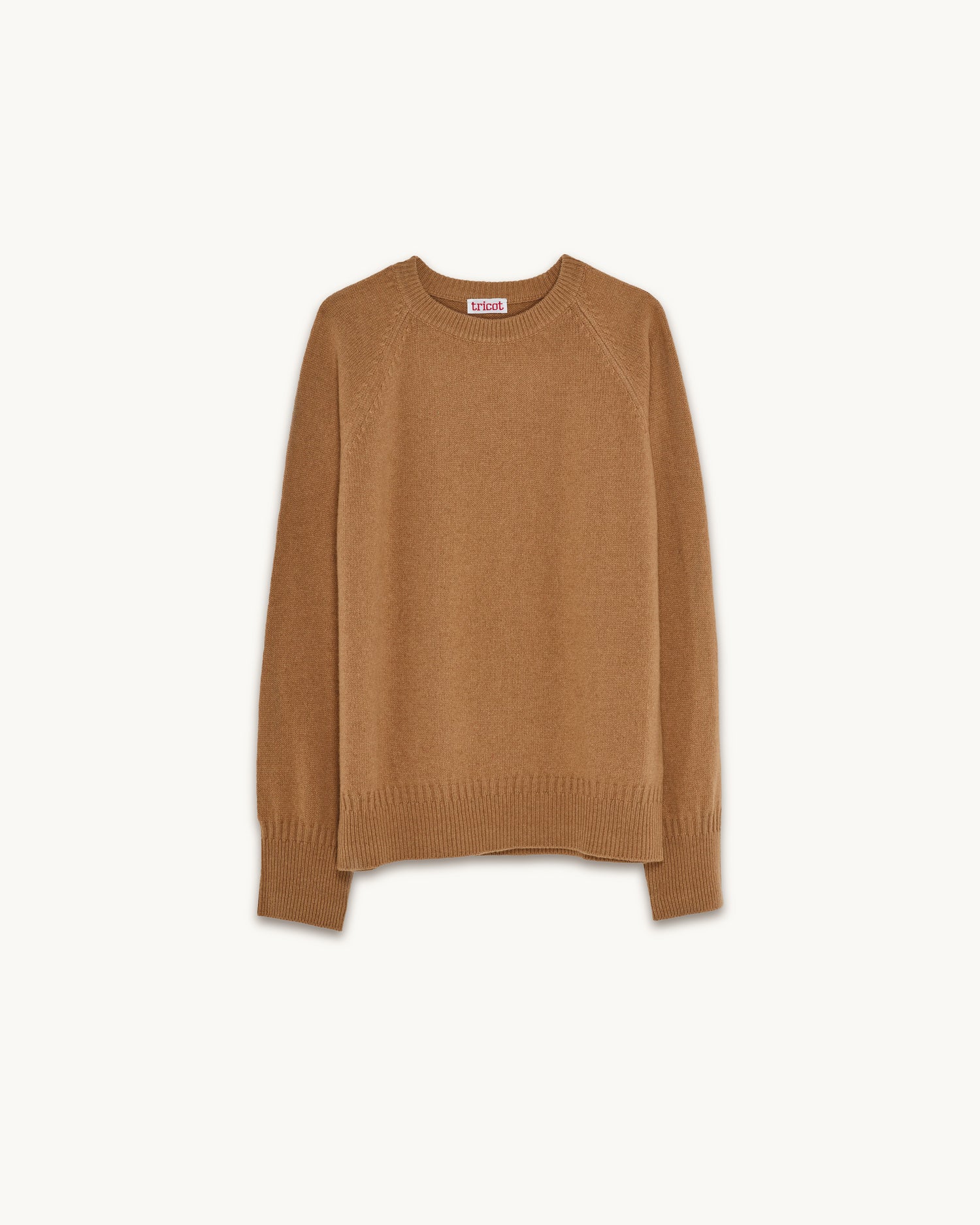 Pull col rond en cachemire Camel Femme