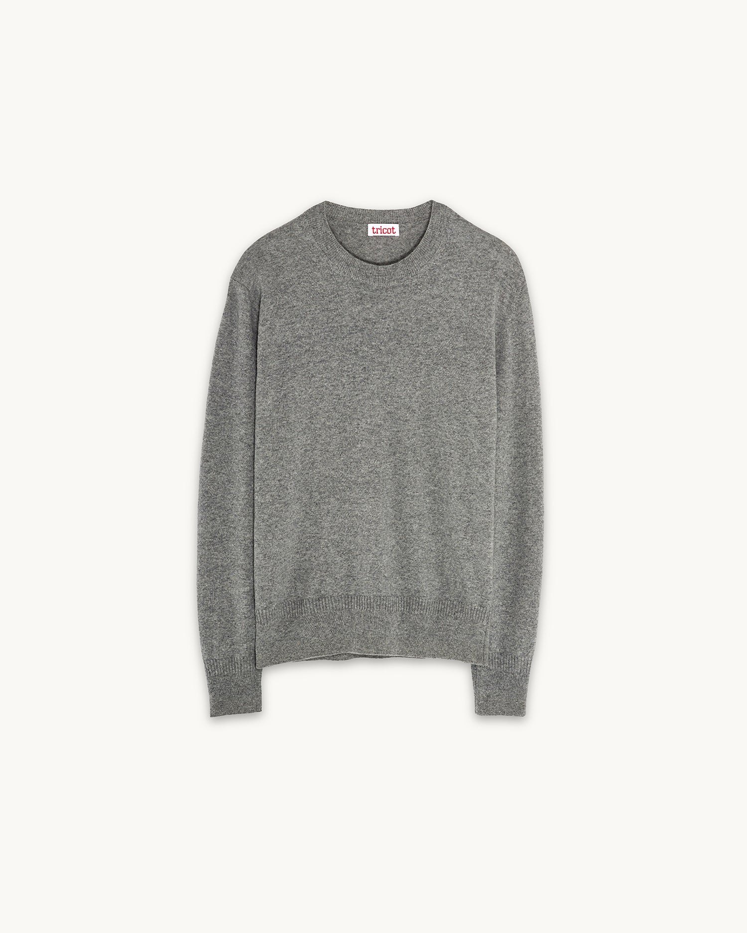 Light gray crewneck cashmere sweater for men