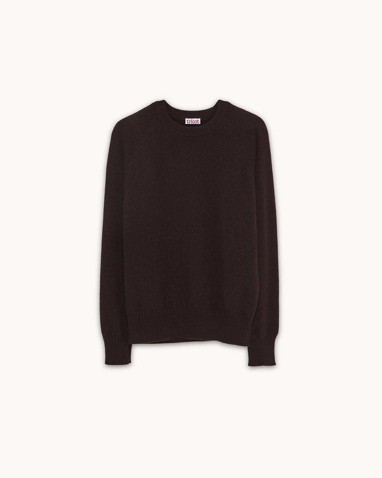 Col rond en cachemire Marron Homme - Tricot