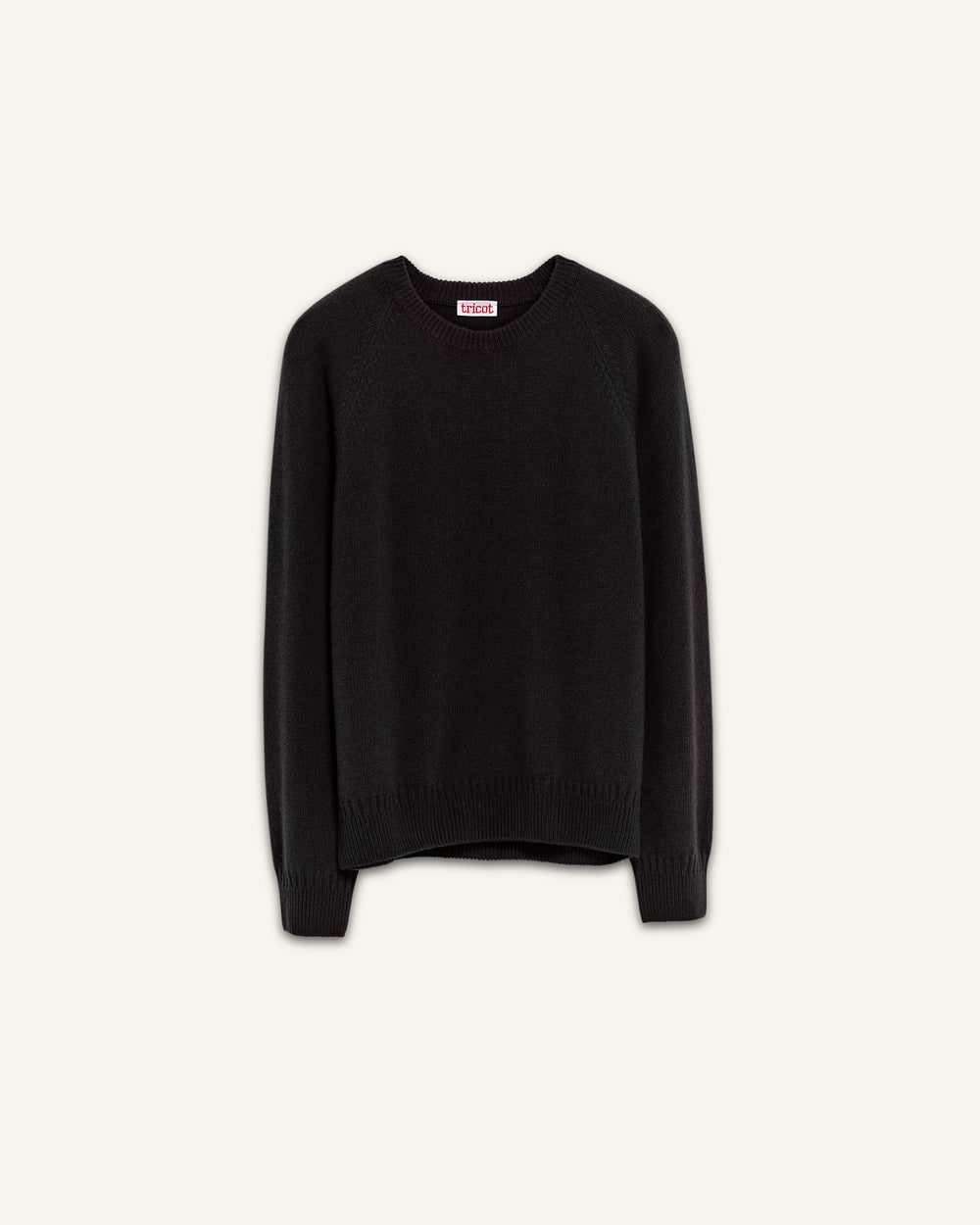 Pull col rond en cachemire Noir Femme