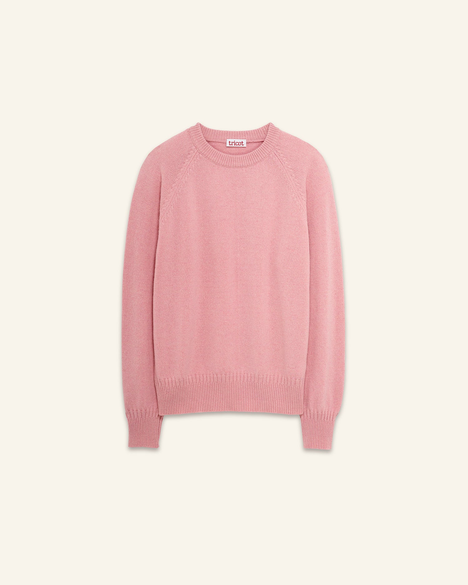 Women's cashmere crewneck sweater in Indian Pink