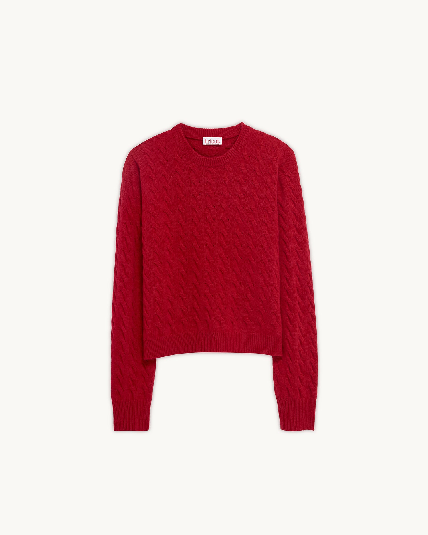 Col Rond Torsadé Rouge Femme