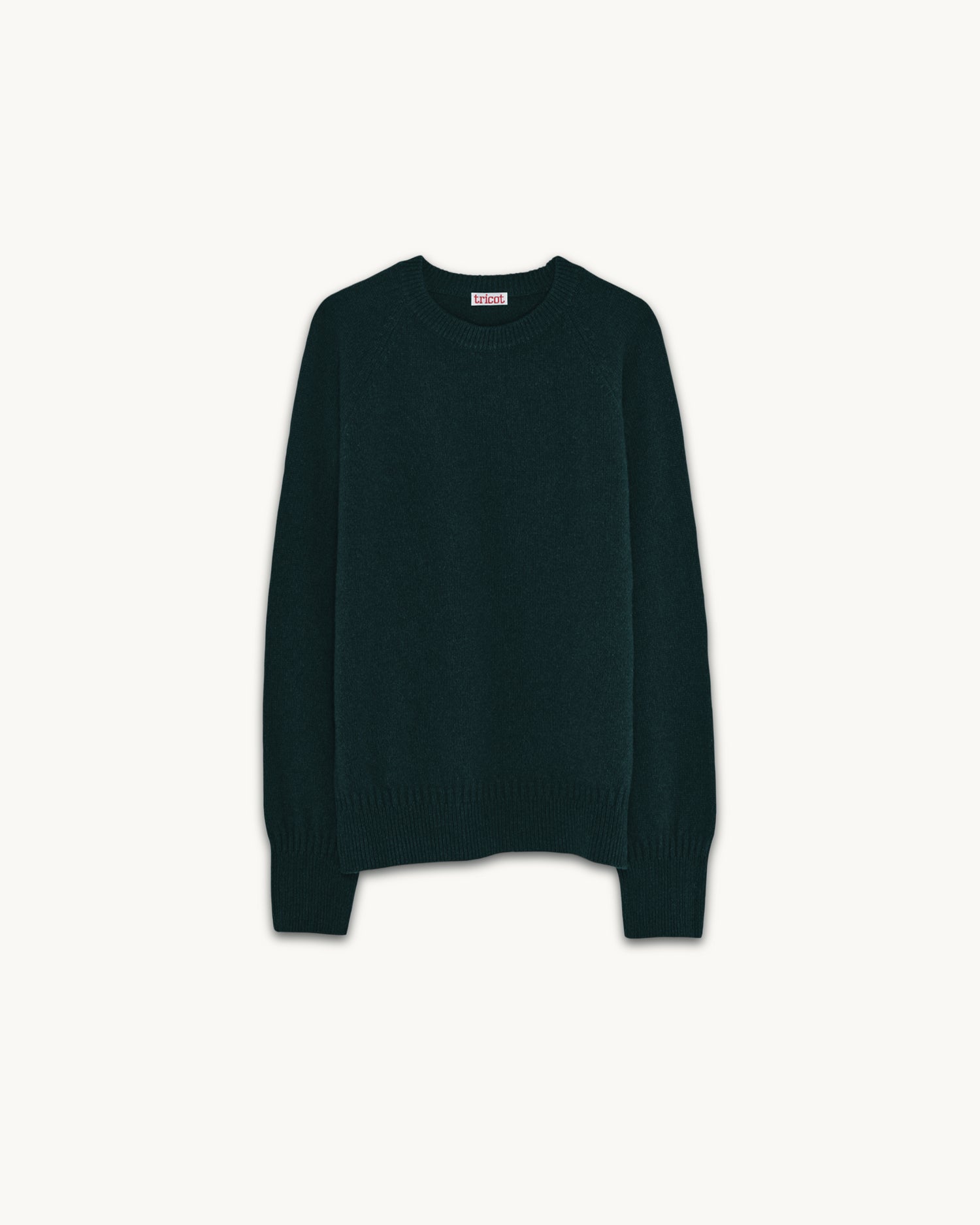 Pull col rond en cachemire Vert Femme
