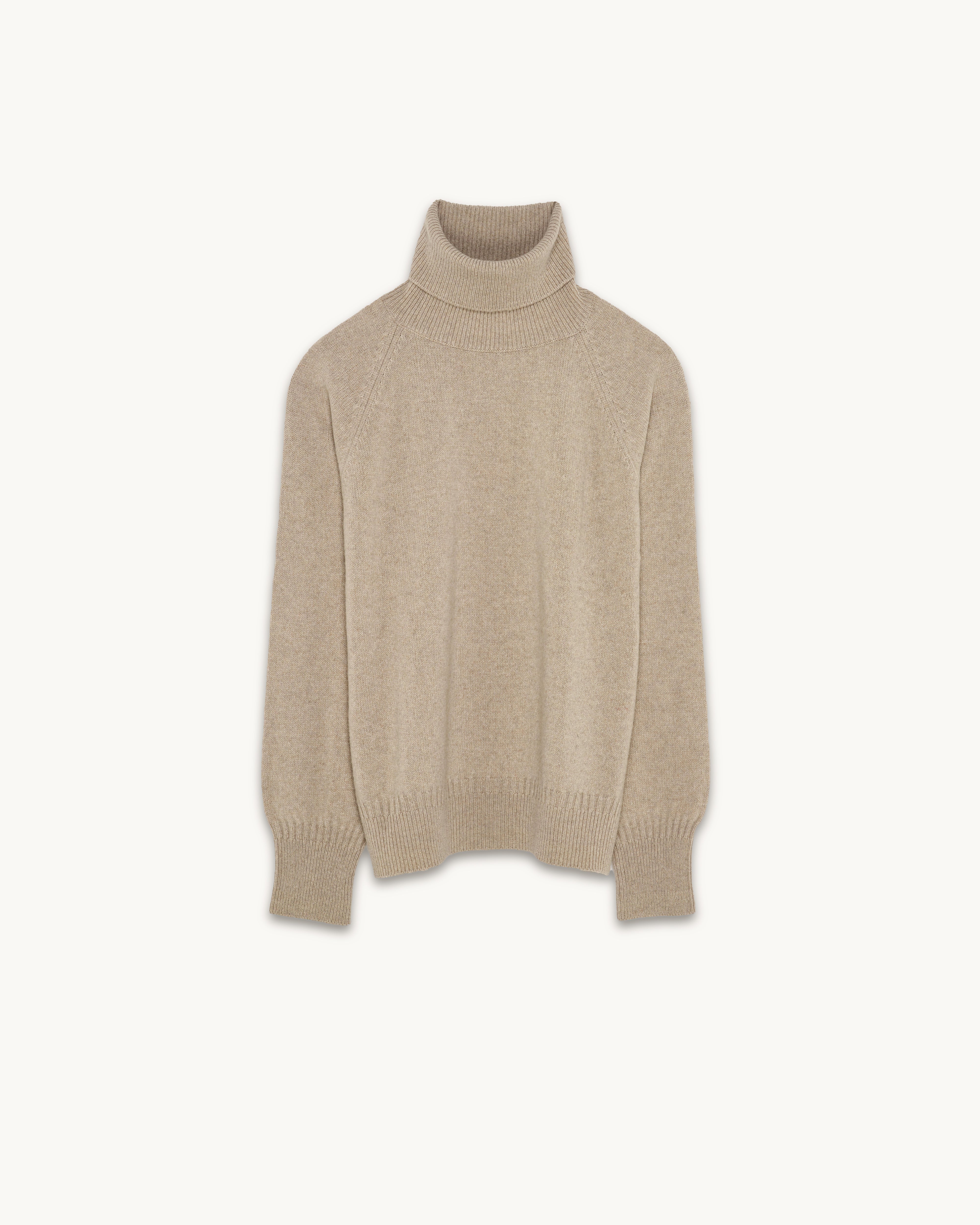 Women's Sand Cashmere turtleneck