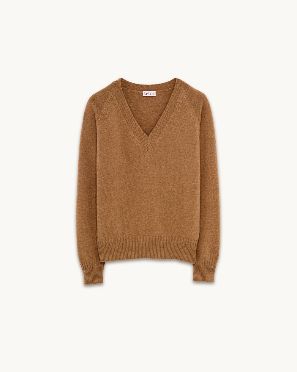 Col V en cachemire Camel homme