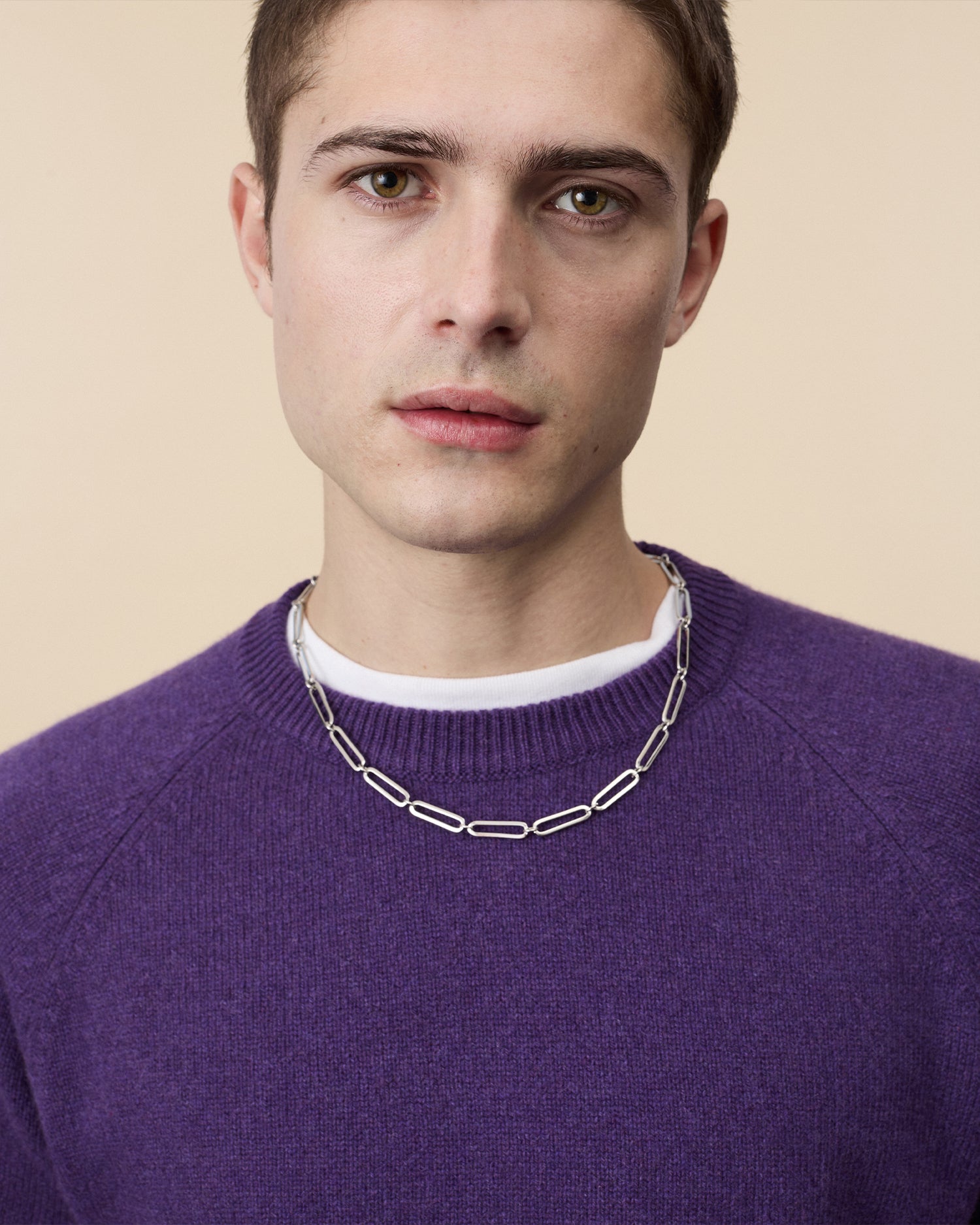 Léo Purple Men's Cashmere Crew Neck Sweater