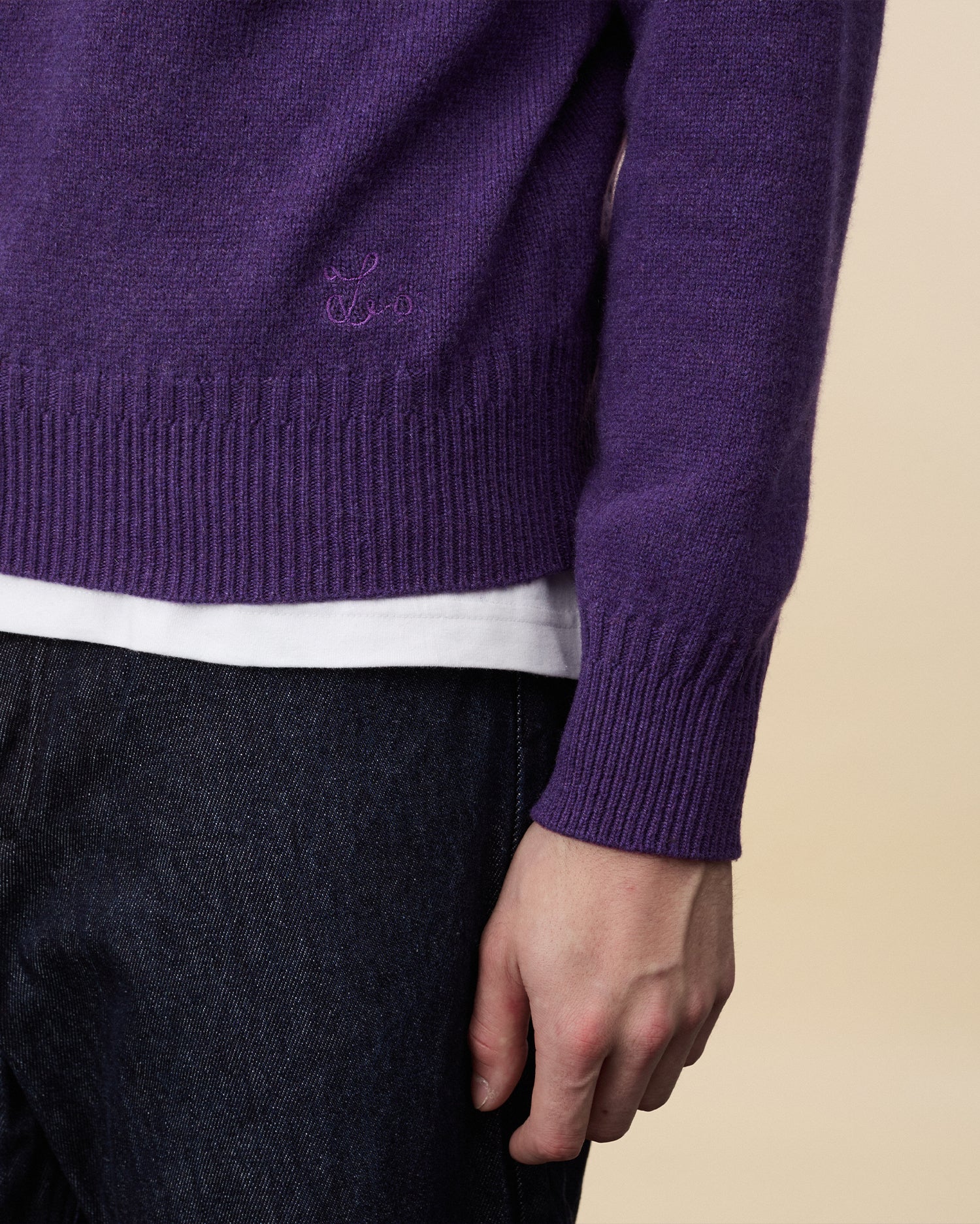 Léo Purple Men's Cashmere Crew Neck Sweater