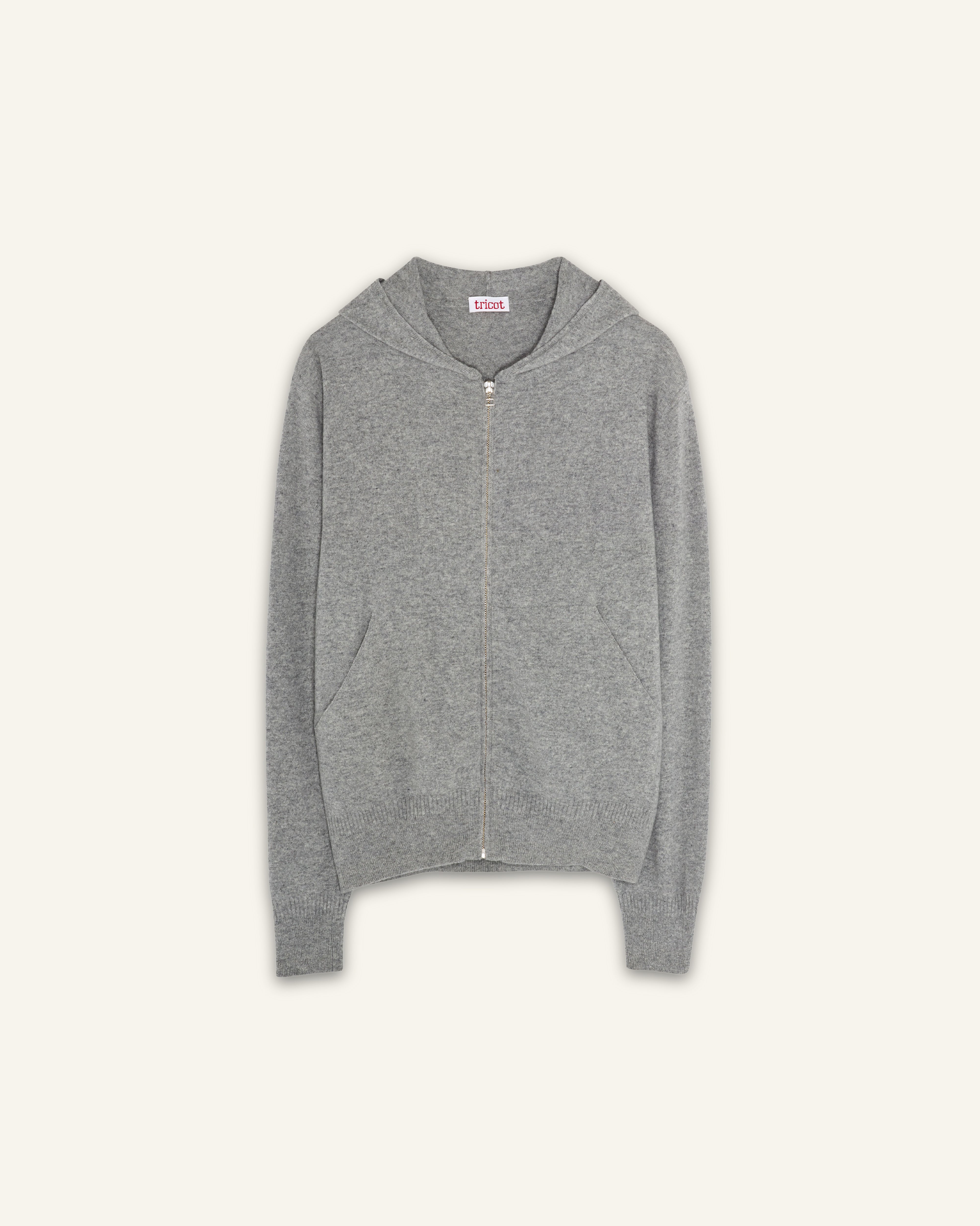 Hoodie cachemire léger Gris clair Femme