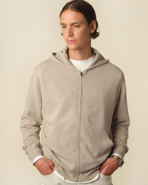 Sand lightweight cashmere hoodie – Tricot