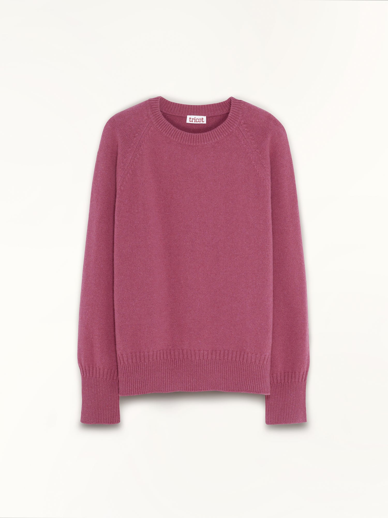 Women's cashmere crewneck sweater in Indian Pink