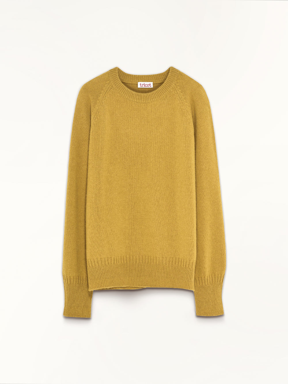 Crewneck cashmere sweater in yellow