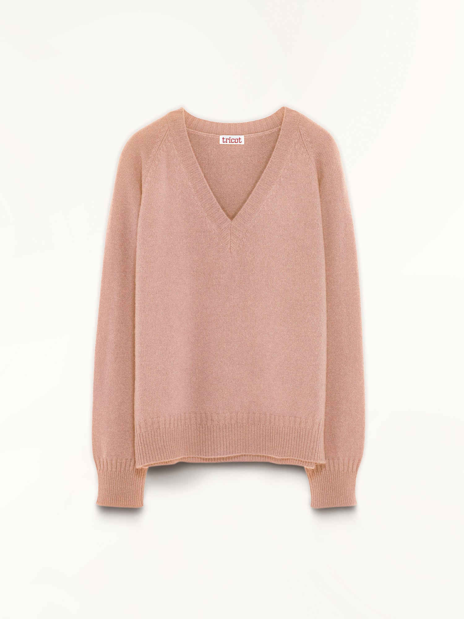 Men's light pink V-neck Cashmere 