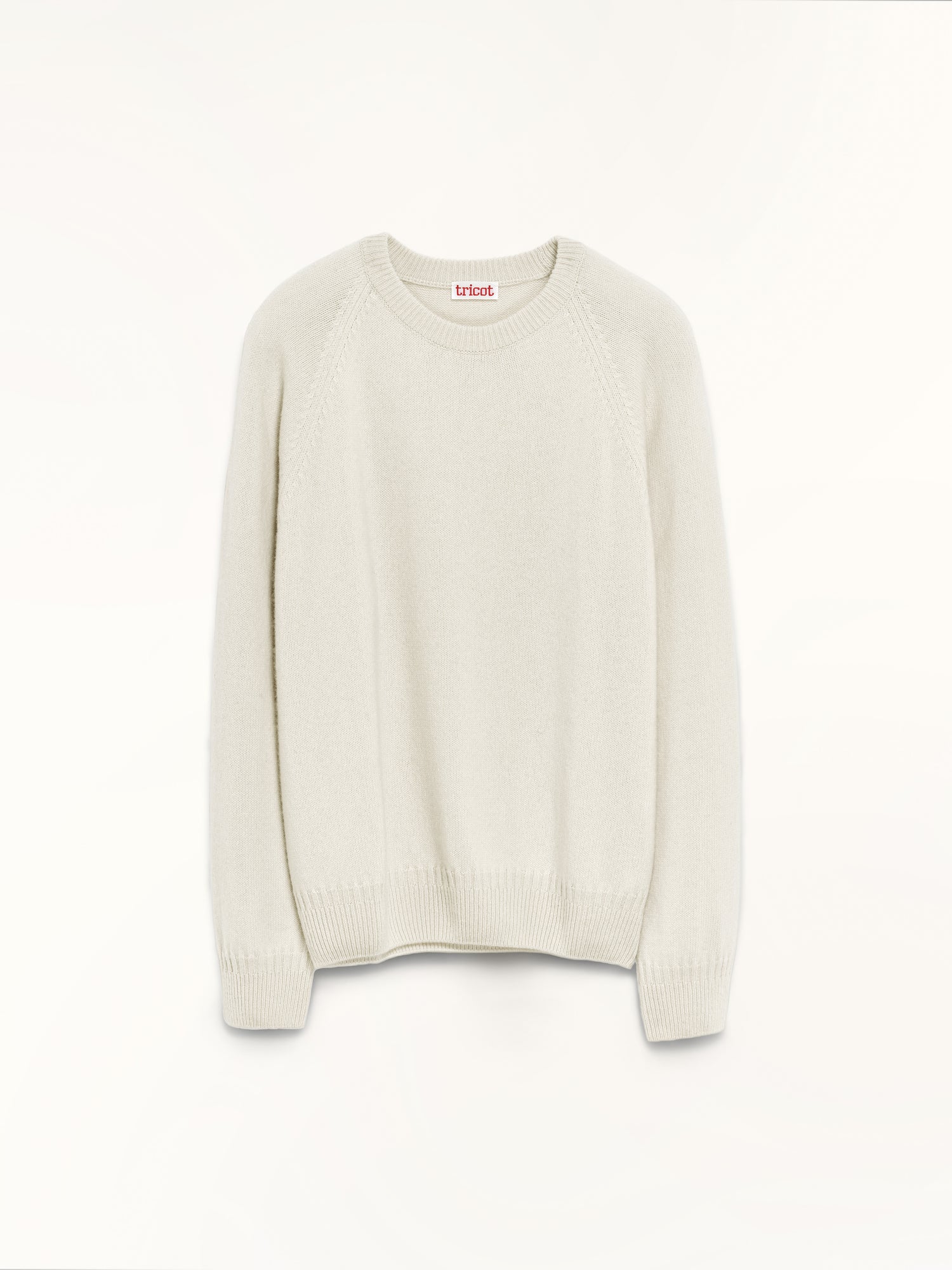 Pull col rond en cachemire Blanc Femme