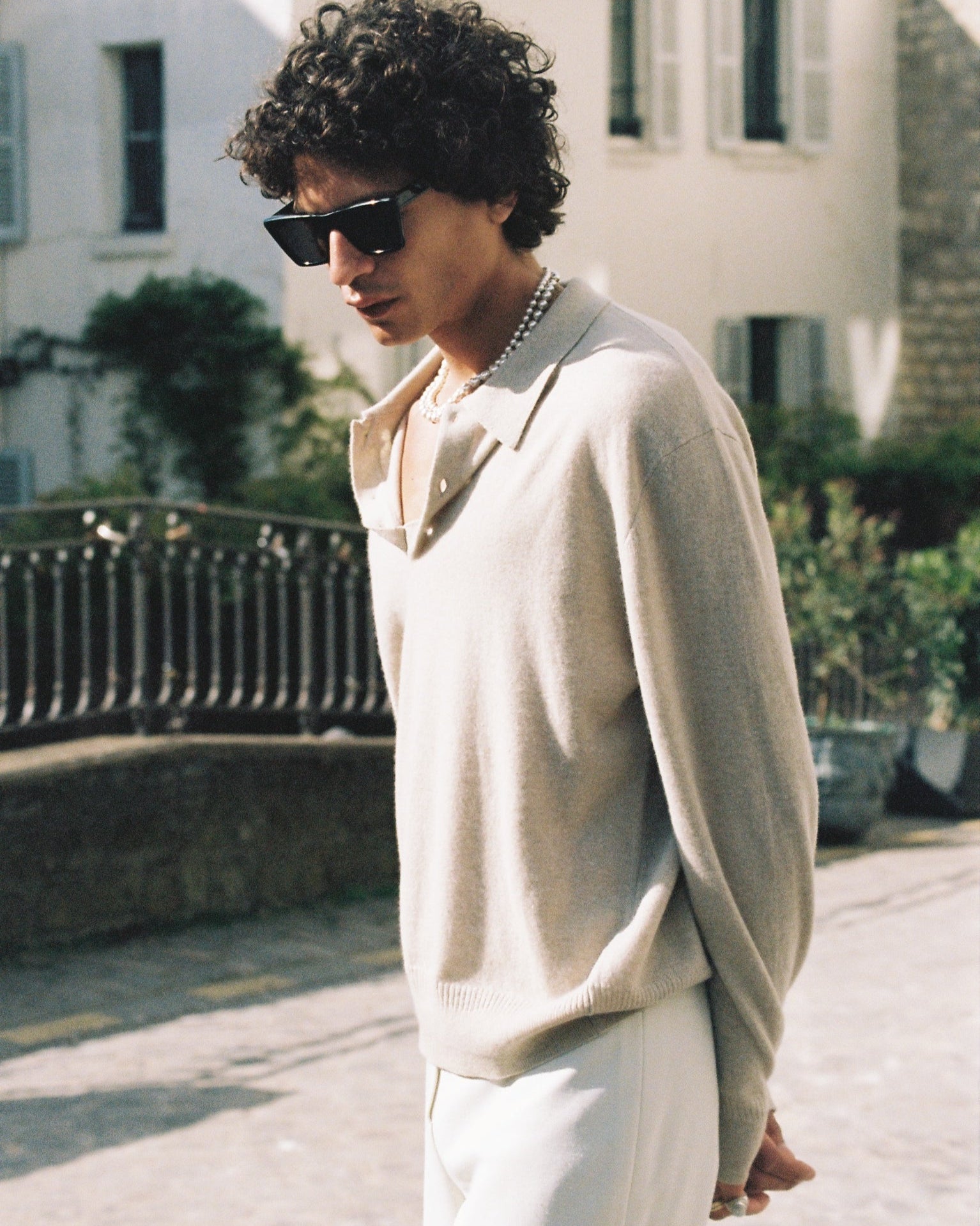 Polo cachemire léger Sable homme