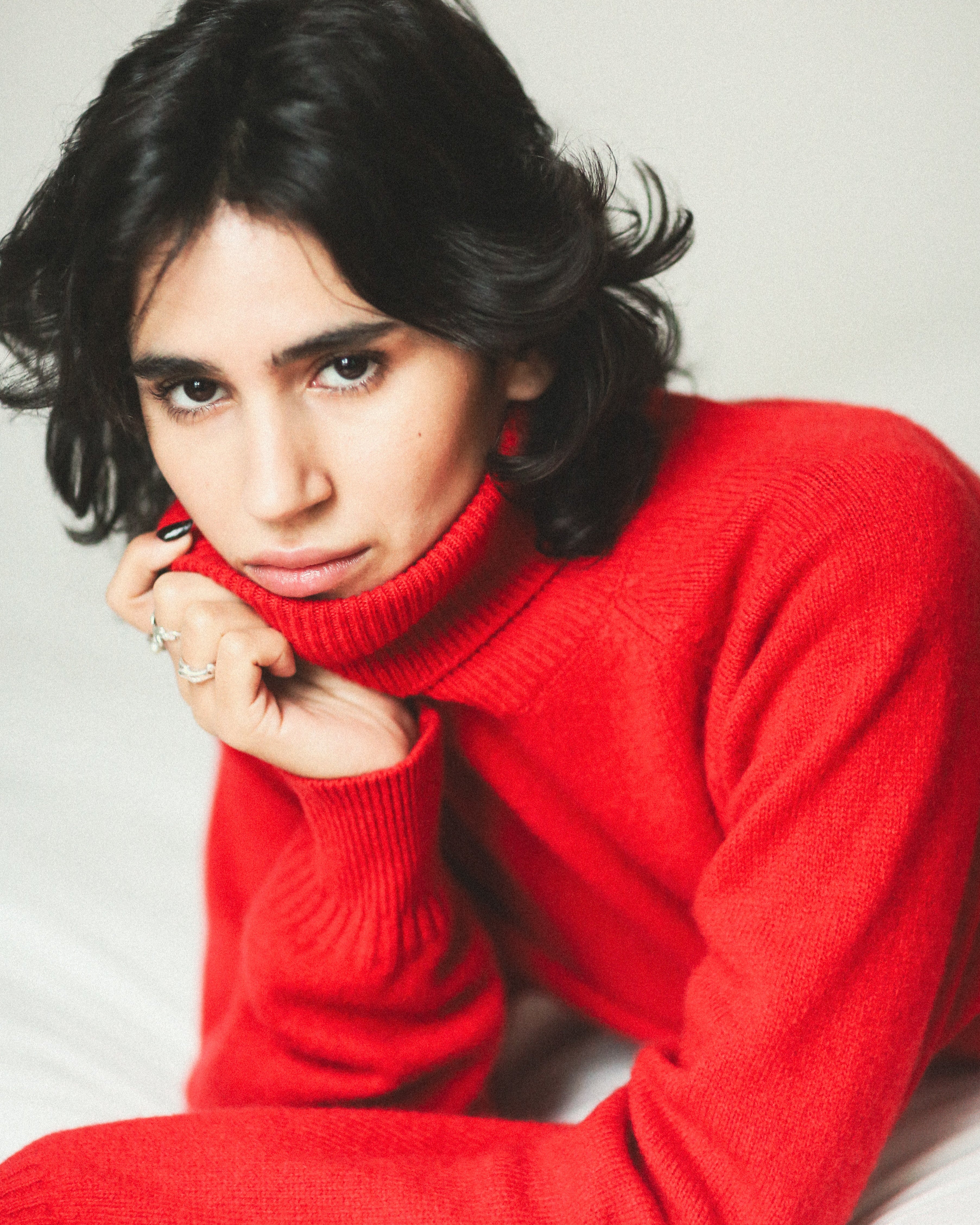 Women's Red cashmere turtleneck