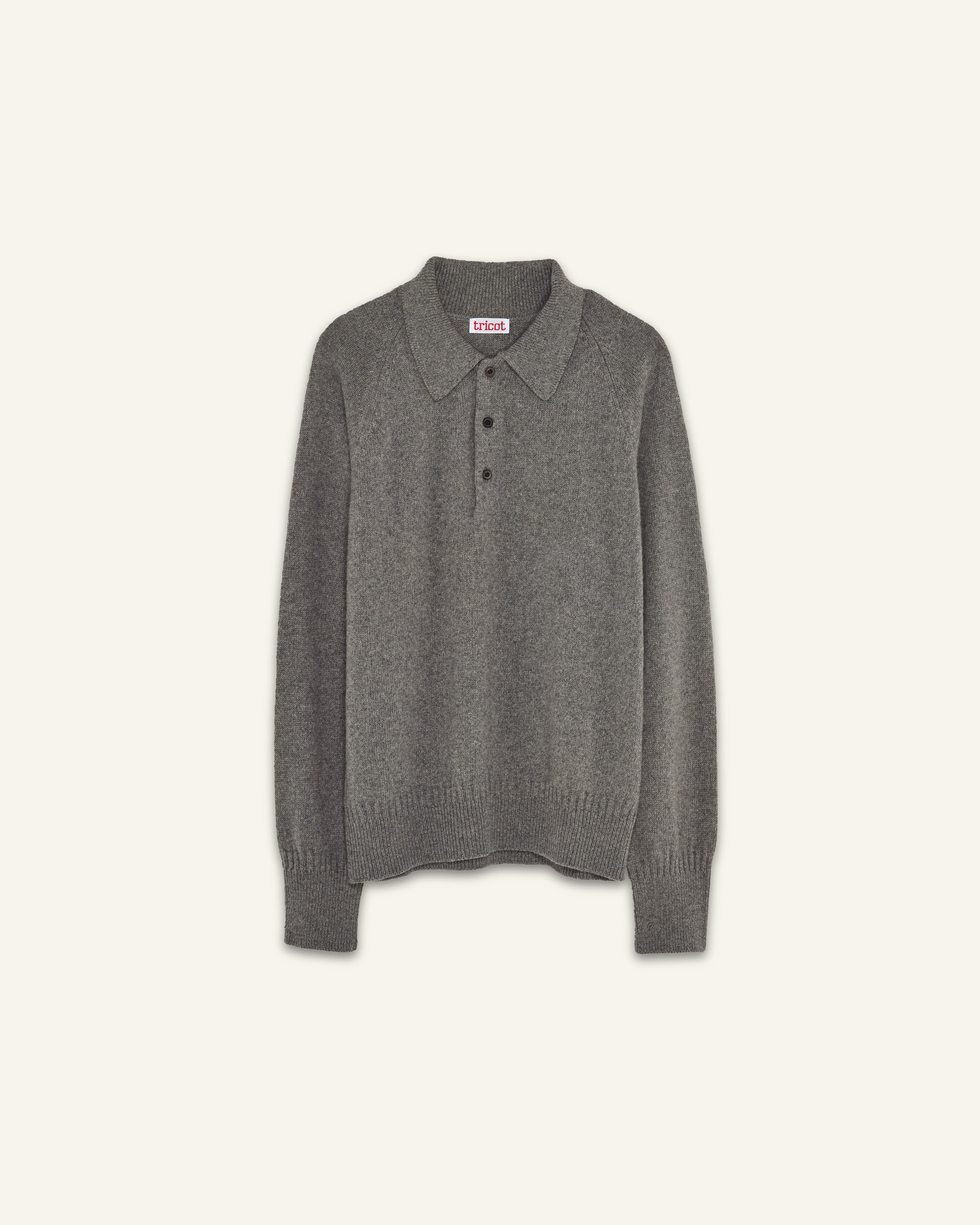 Polo en cachemire Gris Homme