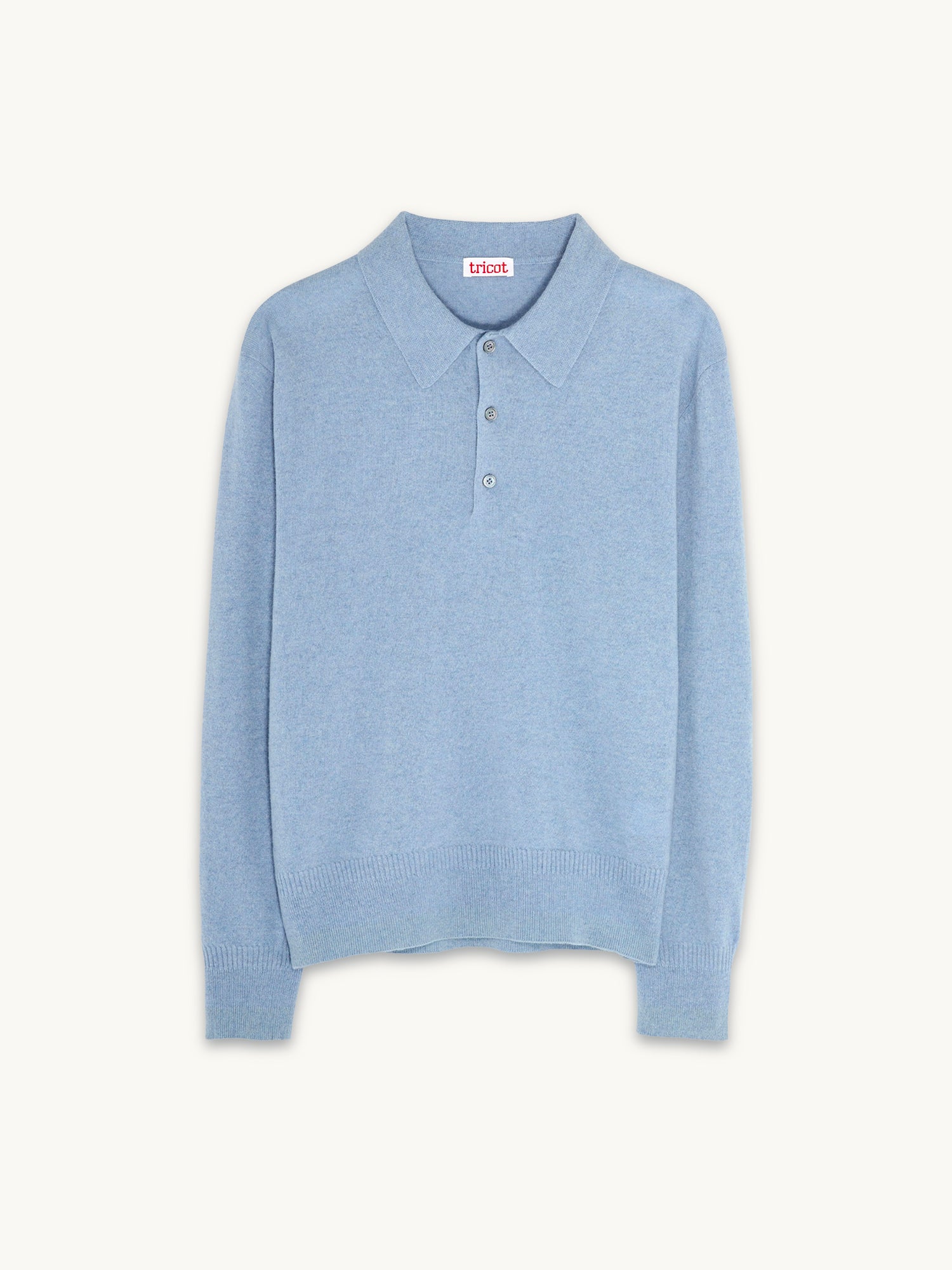 Polo cachemire léger Bleu ciel homme