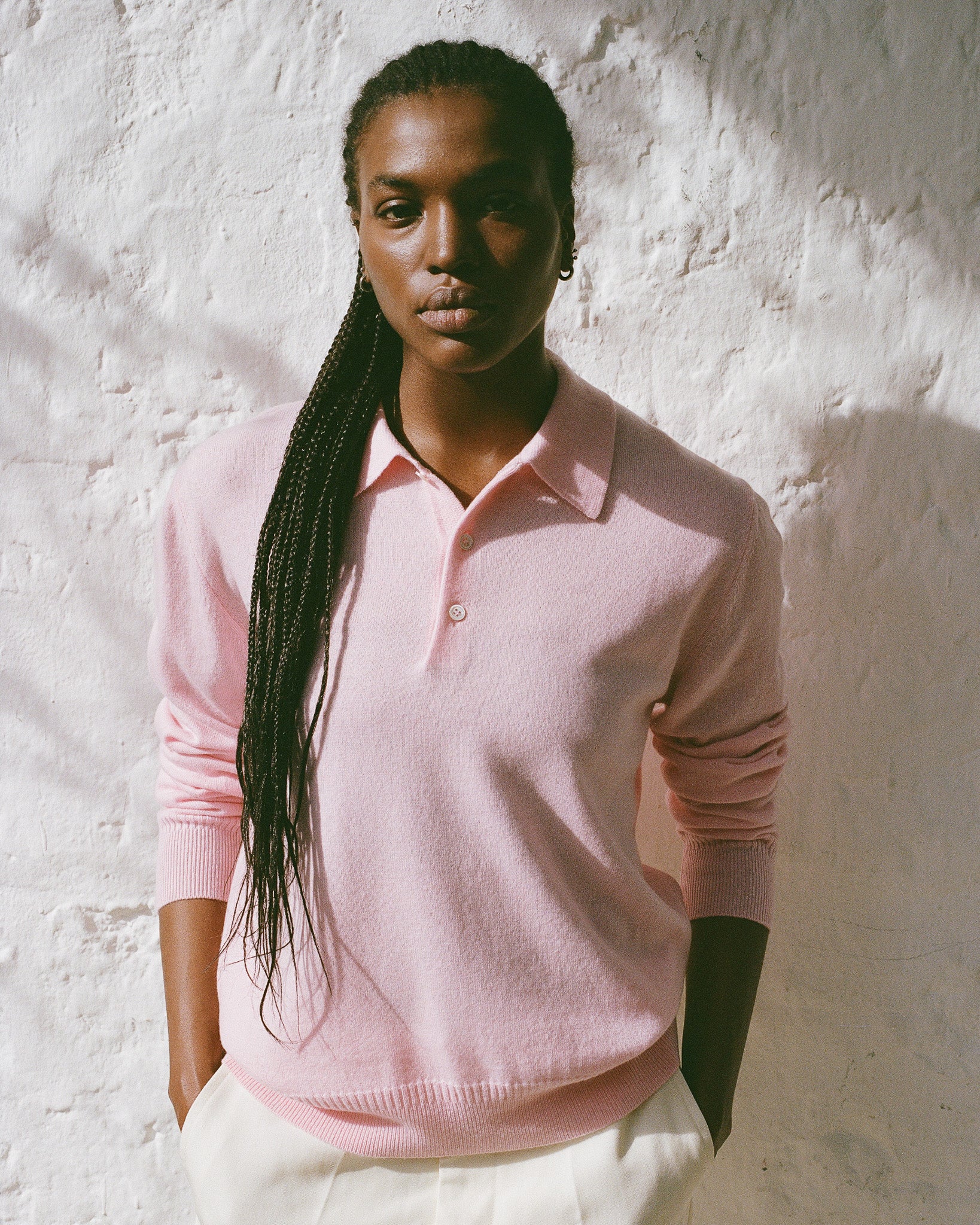 Women's Lightweight Pink Cashmere Polo