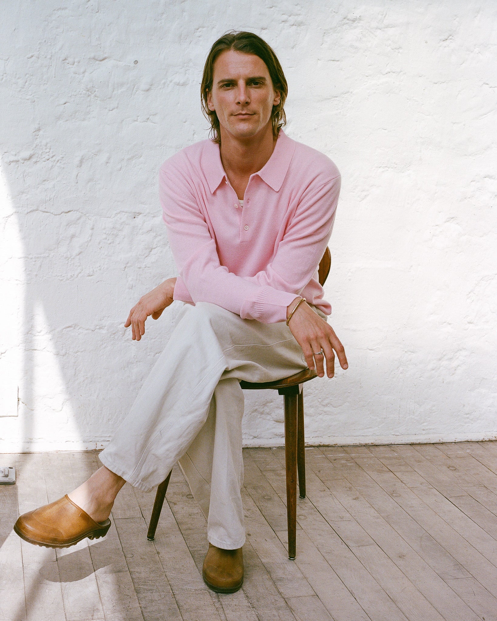 Polo cachemire léger Rose homme - Tricot