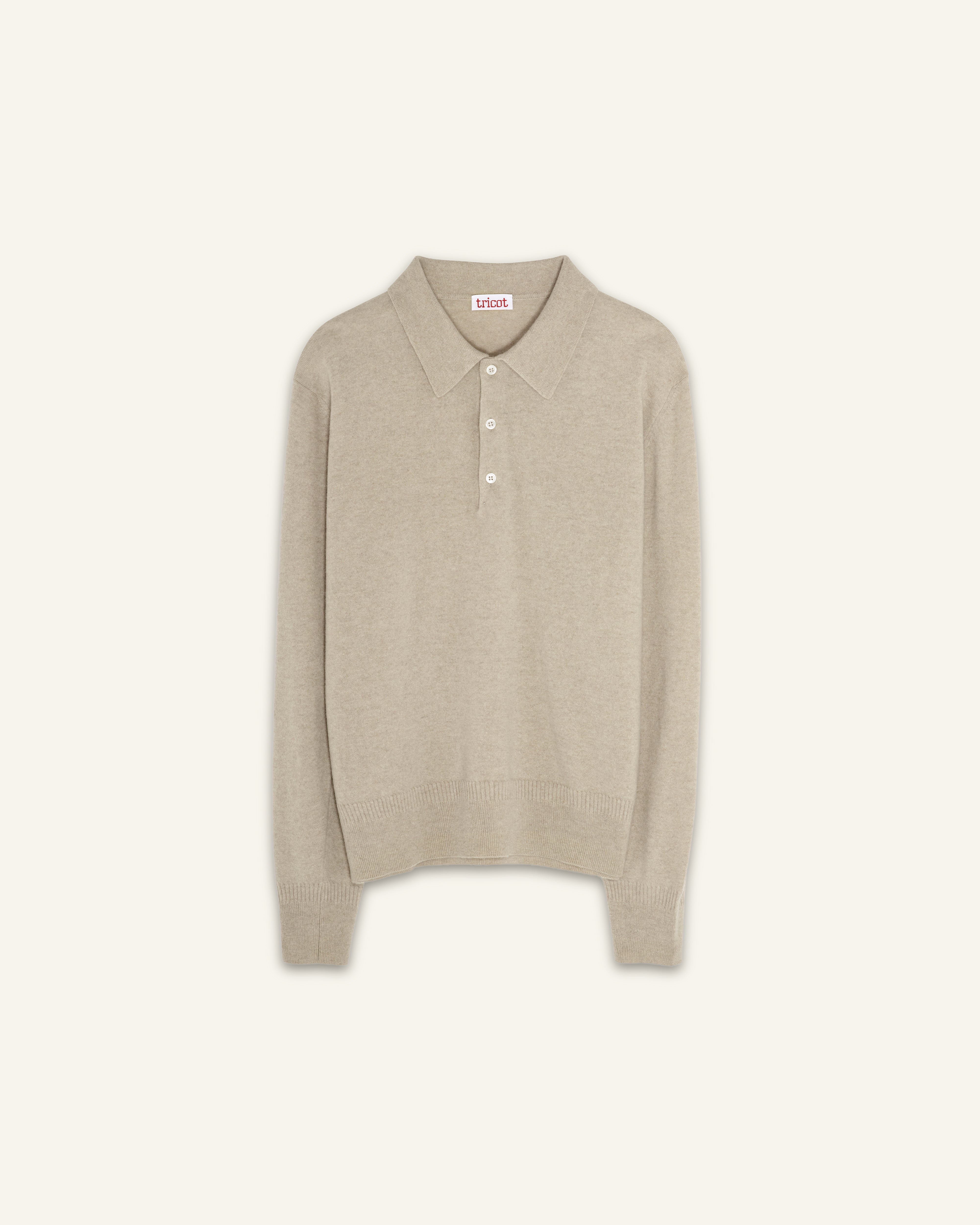 Polo cachemire léger Sable femme
