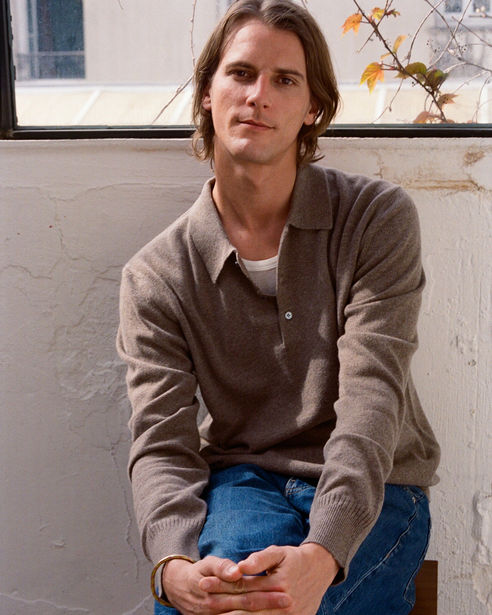 Polo cachemire léger Brun homme - Tricot