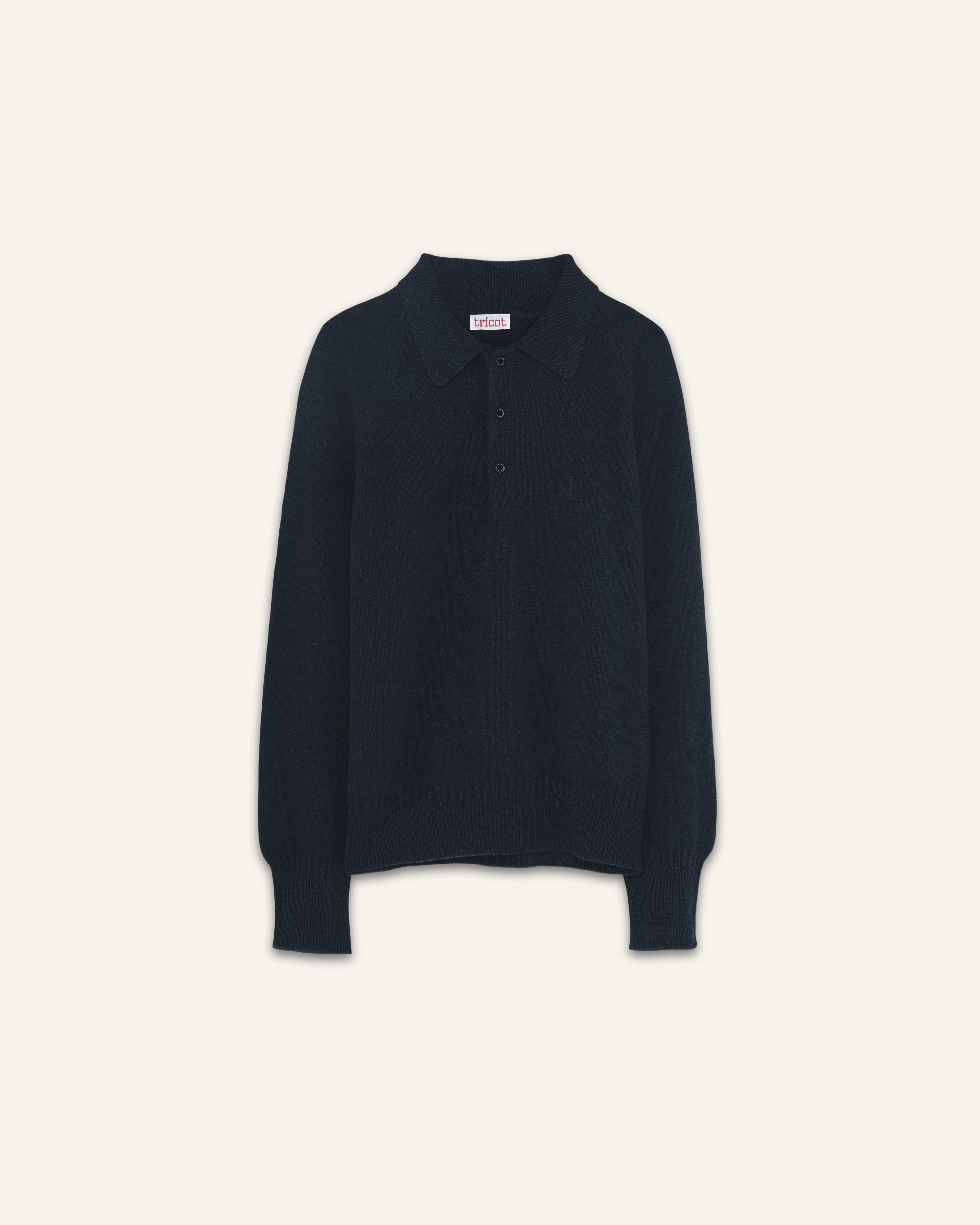 Polo en cachemire Marine foncé Homme