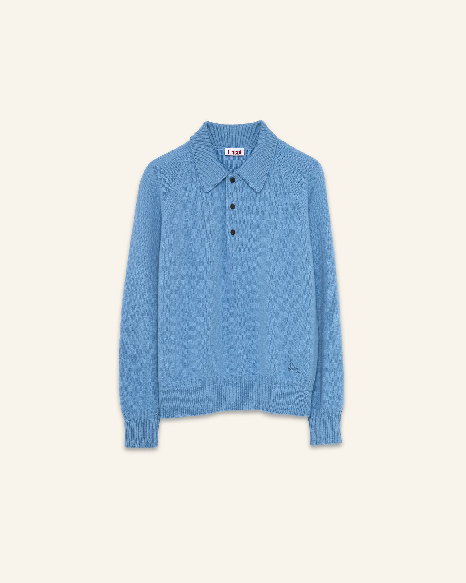 Women's cashmere polo in Nina's blue