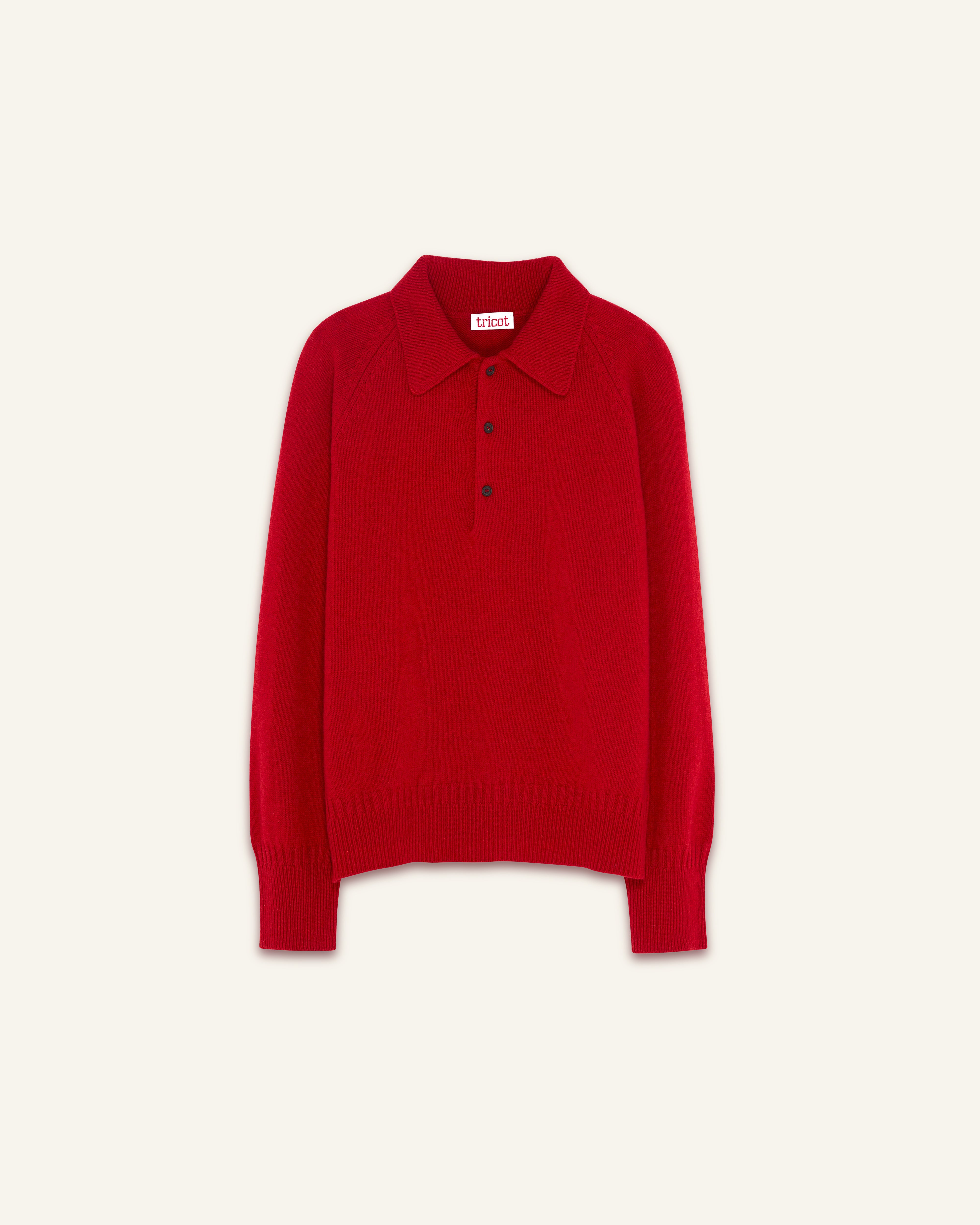 Polo en cachemire Rouge Homme