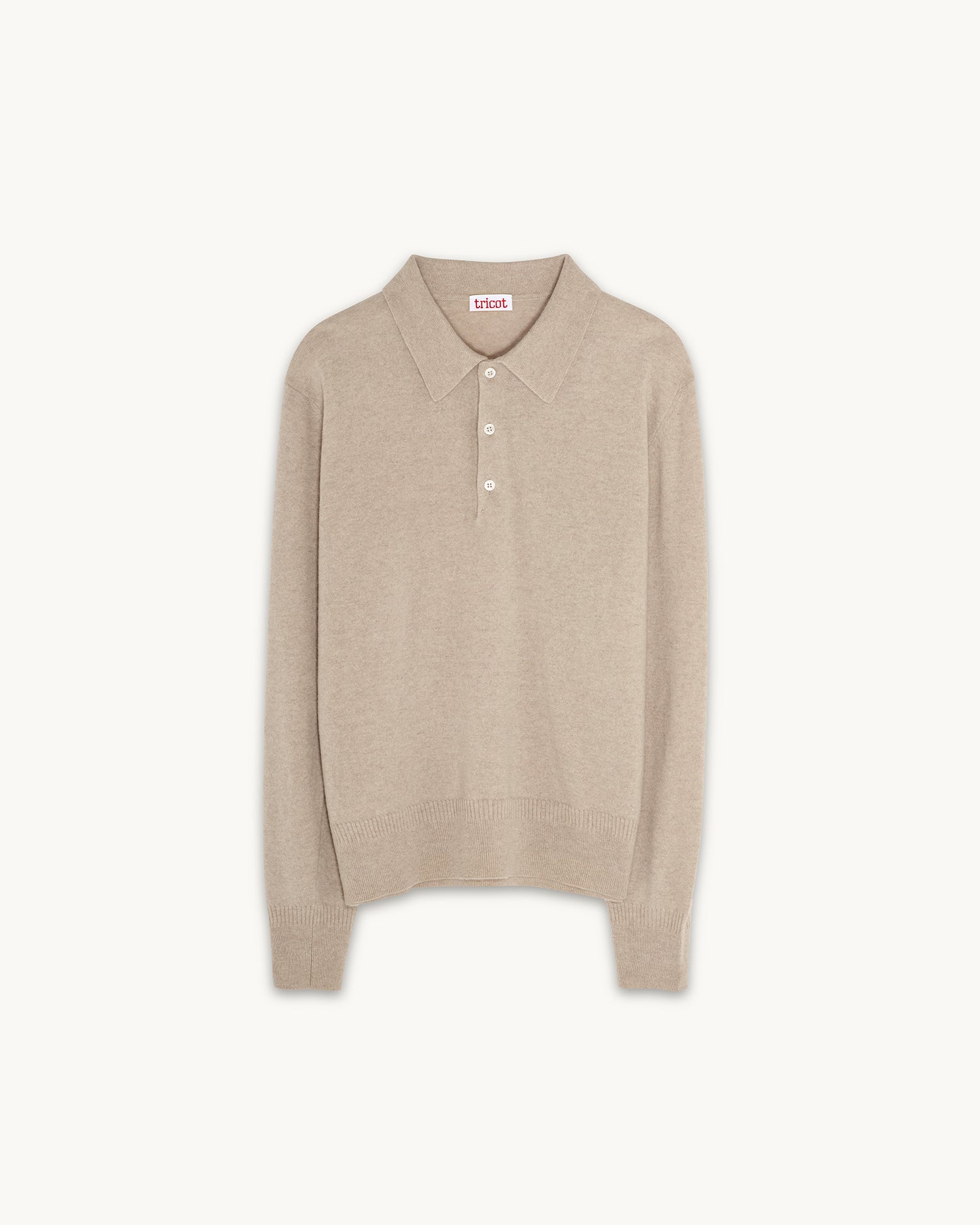 Men’s Lightweight Cashmere Polo — Sand