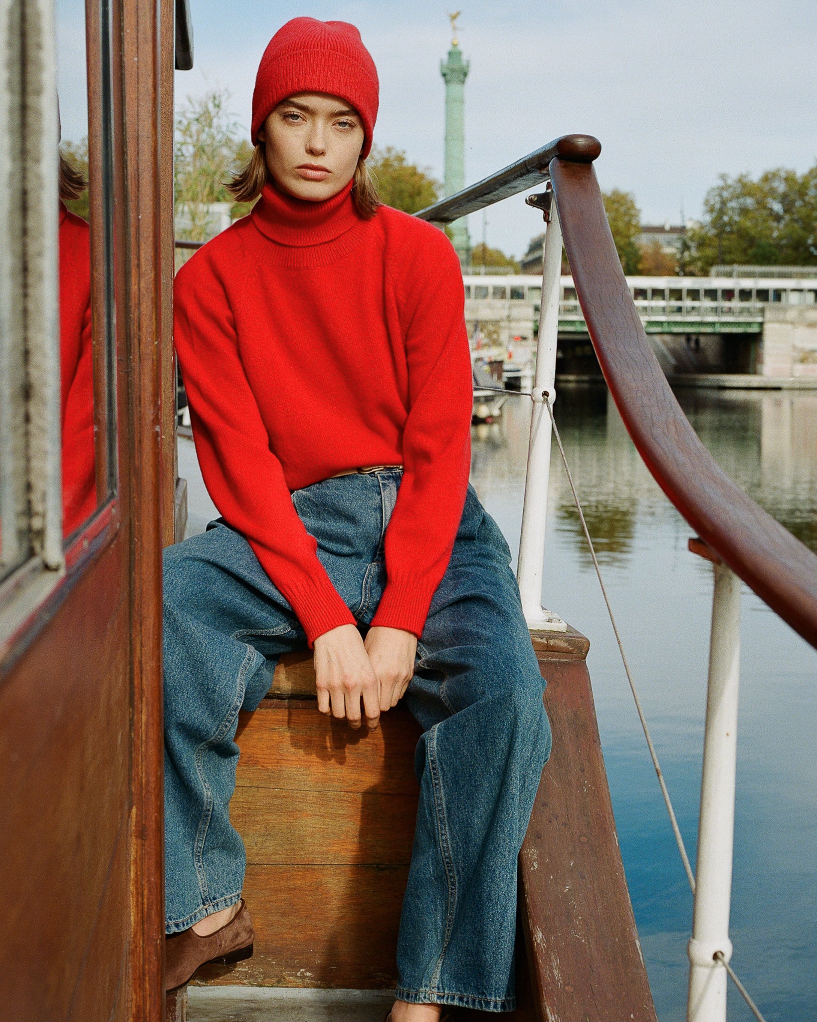 Women's Red cashmere turtleneck
