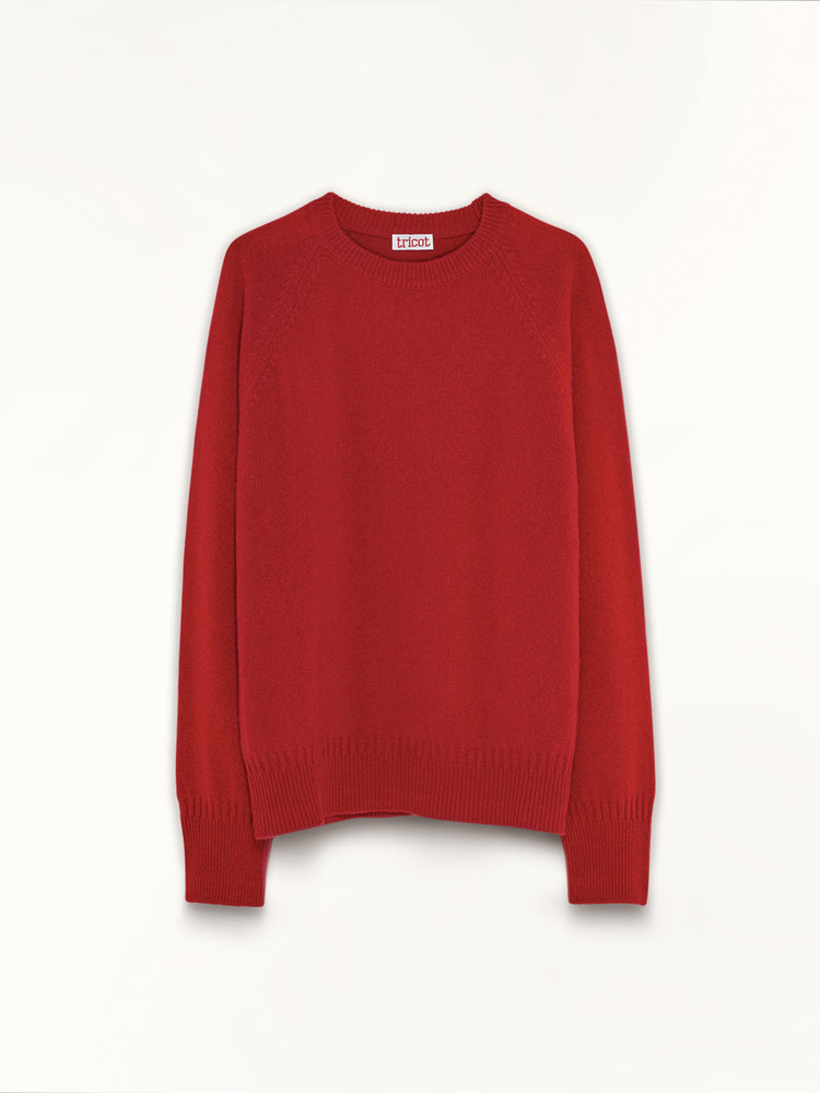 Pull col rond en cachemire Rouge Homme